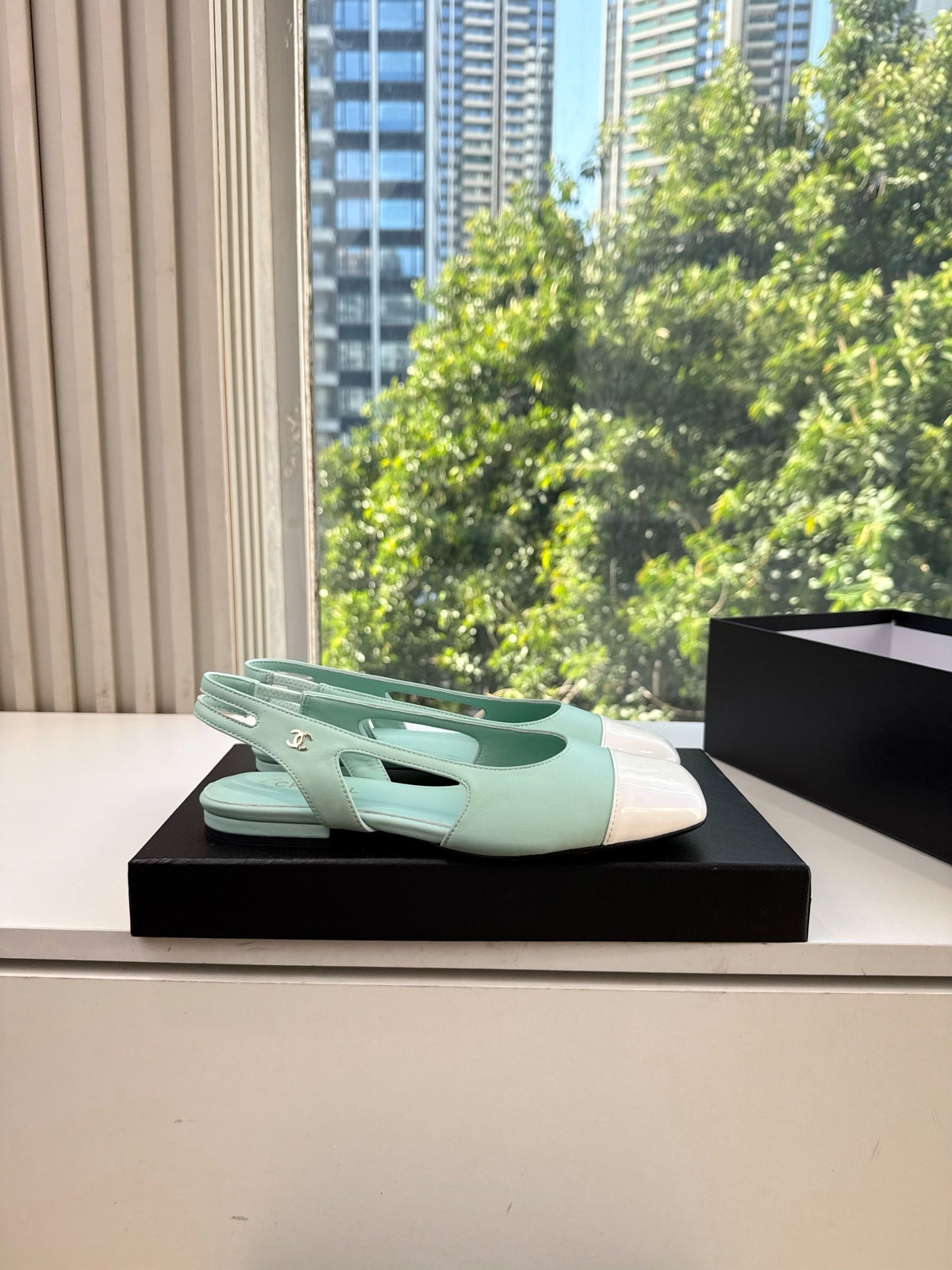 CC 26s Cap Toe Slingback Flats Mint Green Leather 168791