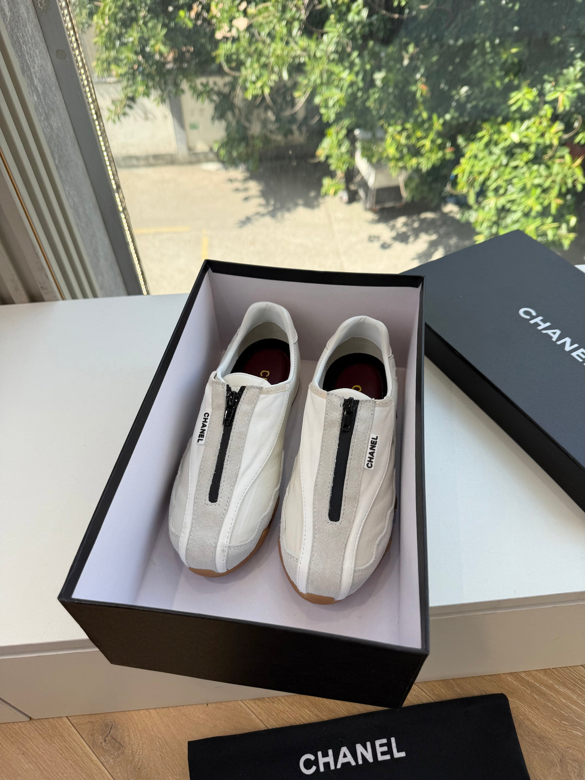 CC 26s Zip Up Sneakers White Fabric 168793