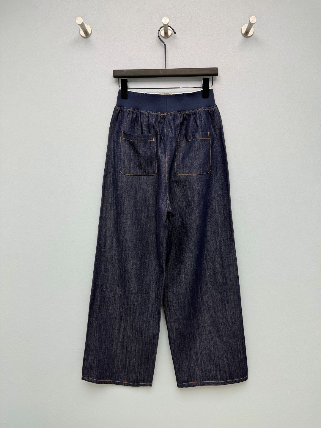 Celine 26s Waist Wide-Leg Jeans Dark Blue Denim 399309