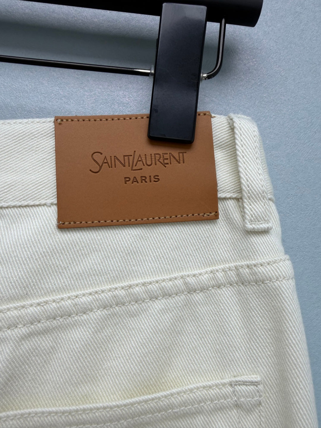 YSL Washed Wide-Leg Straight Jeans 411646