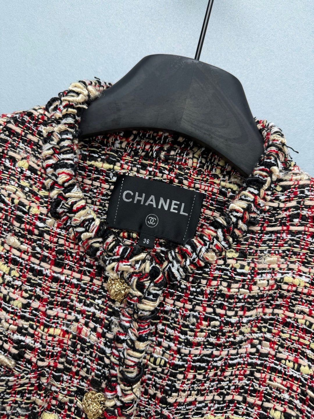 CC Spring Summer 2026 Jacket Red Colorful Tweed 411526
