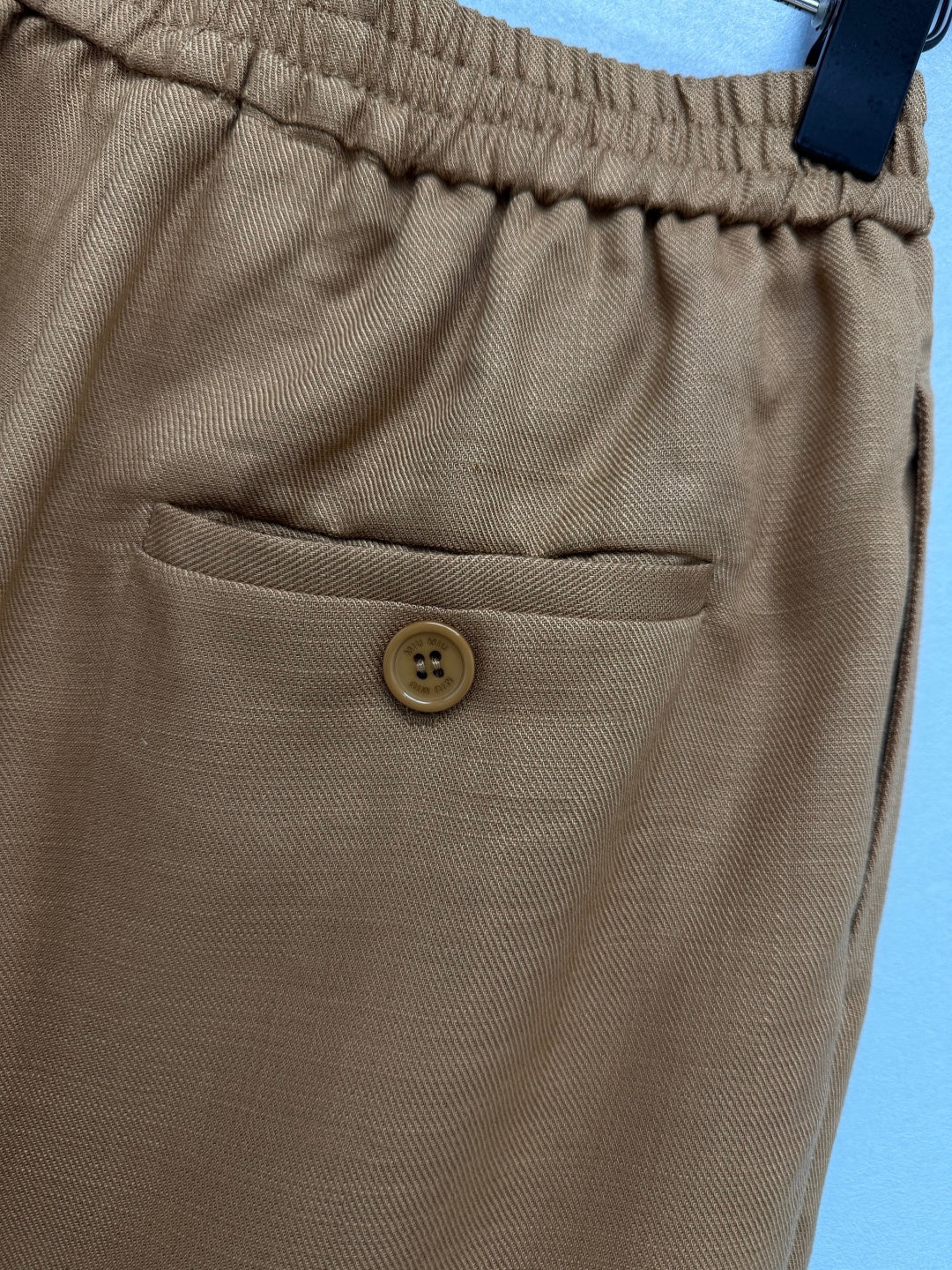 Miu 26s Wide-Leg Pants Tobacco Polyester 421435