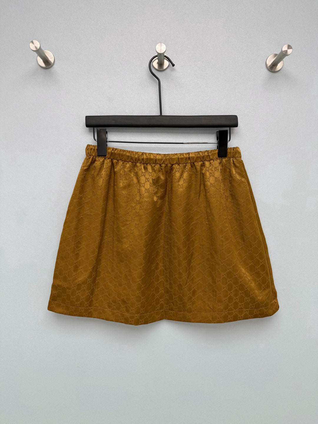 GG 26s Jacquard A-Line Mini Skirt Brown Polyester 425207