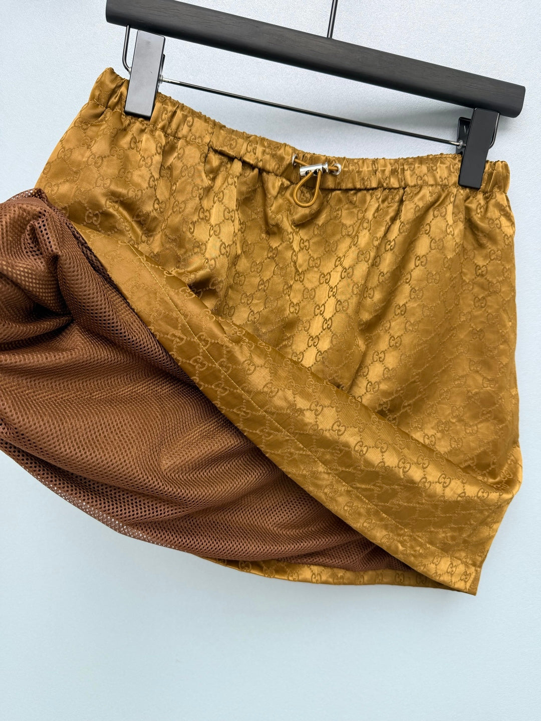 GG 26s Jacquard A-Line Mini Skirt Brown Polyester 425207
