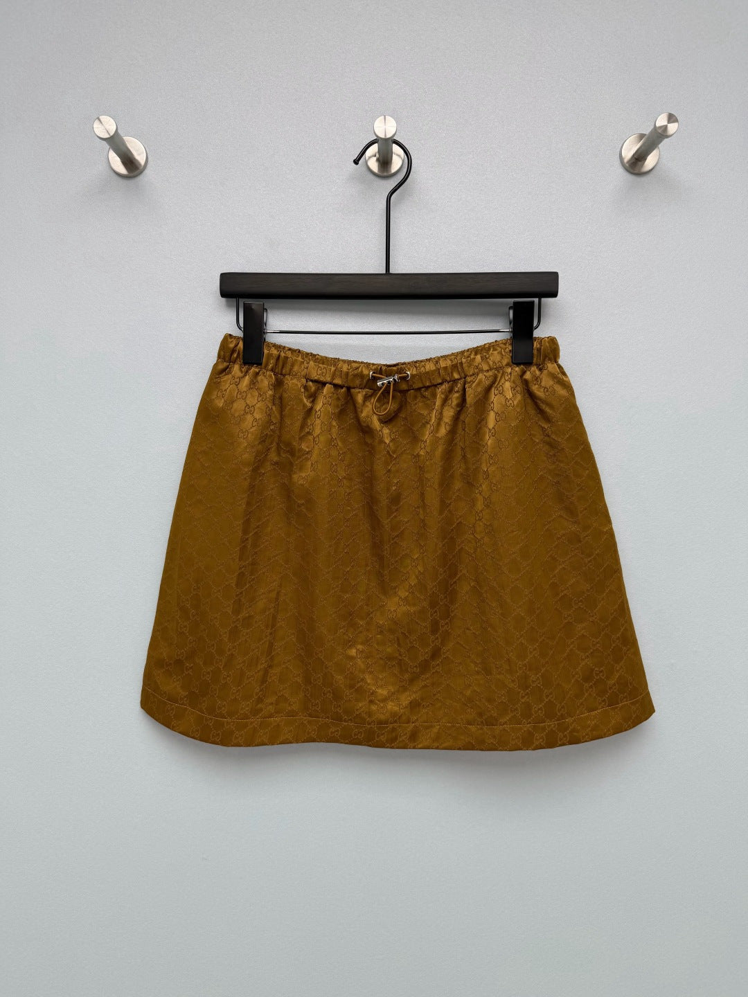 GG 26s Jacquard A-Line Mini Skirt Brown Polyester 425207