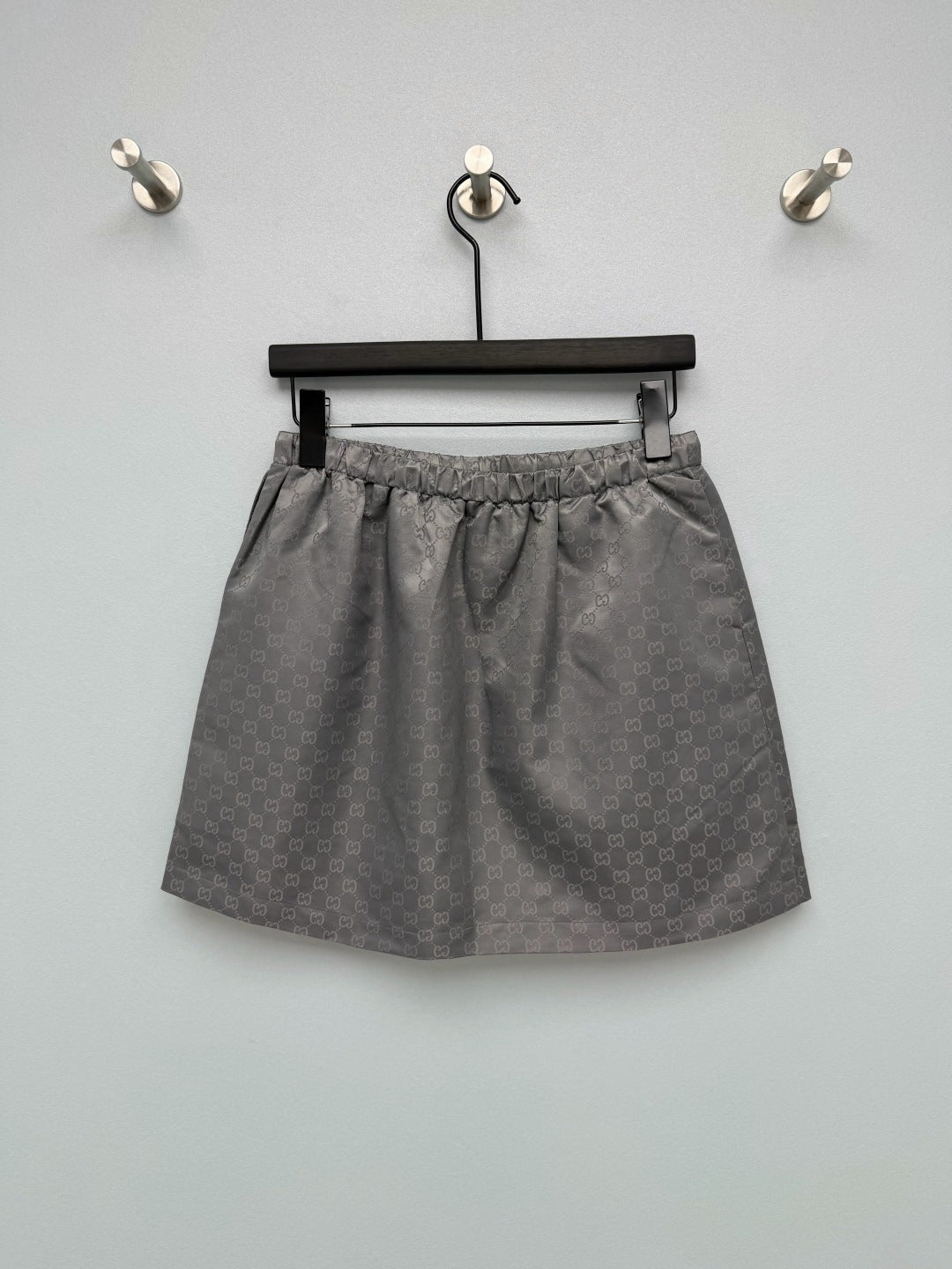 GG 26s Jacquard A-Line Mini Skirt Grey Polyester 425200