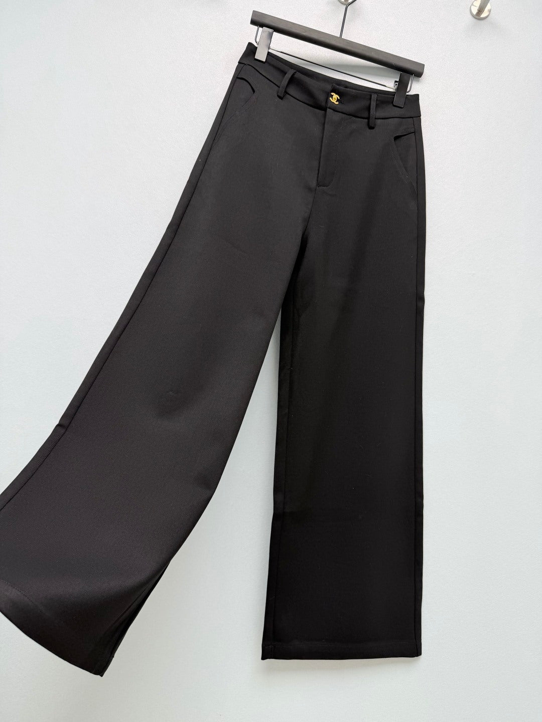 CC 26s High-Waisted Wide-Leg Pants Black Polyester 425194