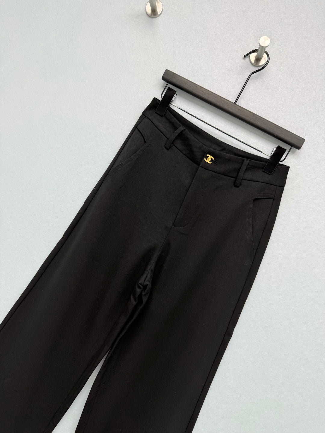 CC 26s High-Waisted Wide-Leg Pants Black Polyester 425194