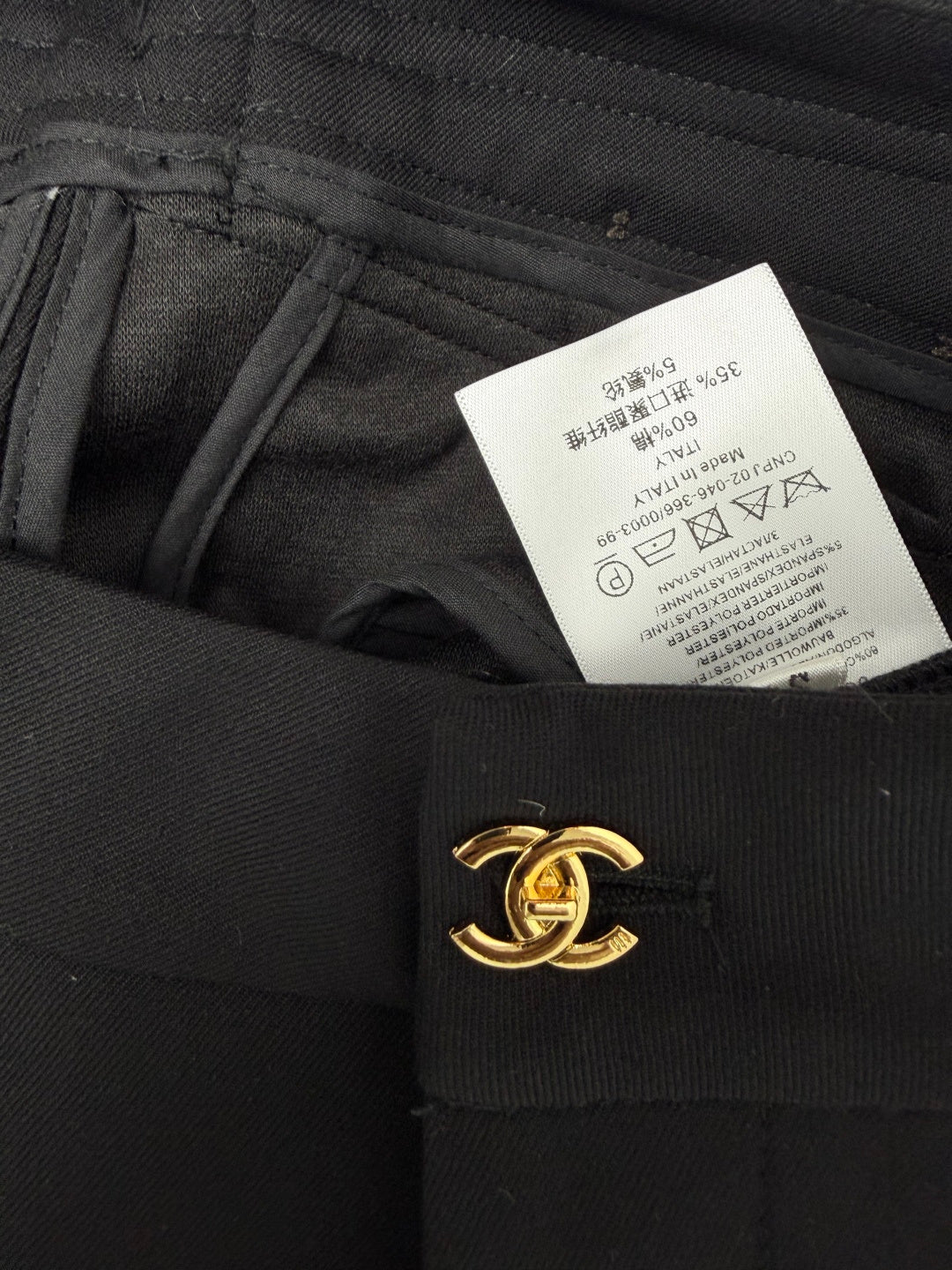 CC 26s High-Waisted Wide-Leg Pants Black Polyester 425194