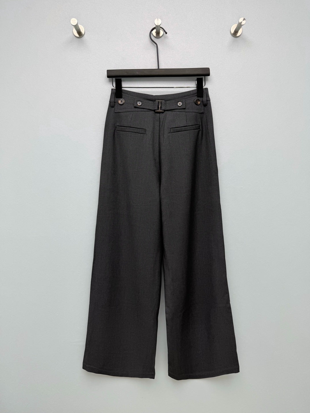 CC 26s High-Waisted Wide-Leg Pants Grey Polyester 425196