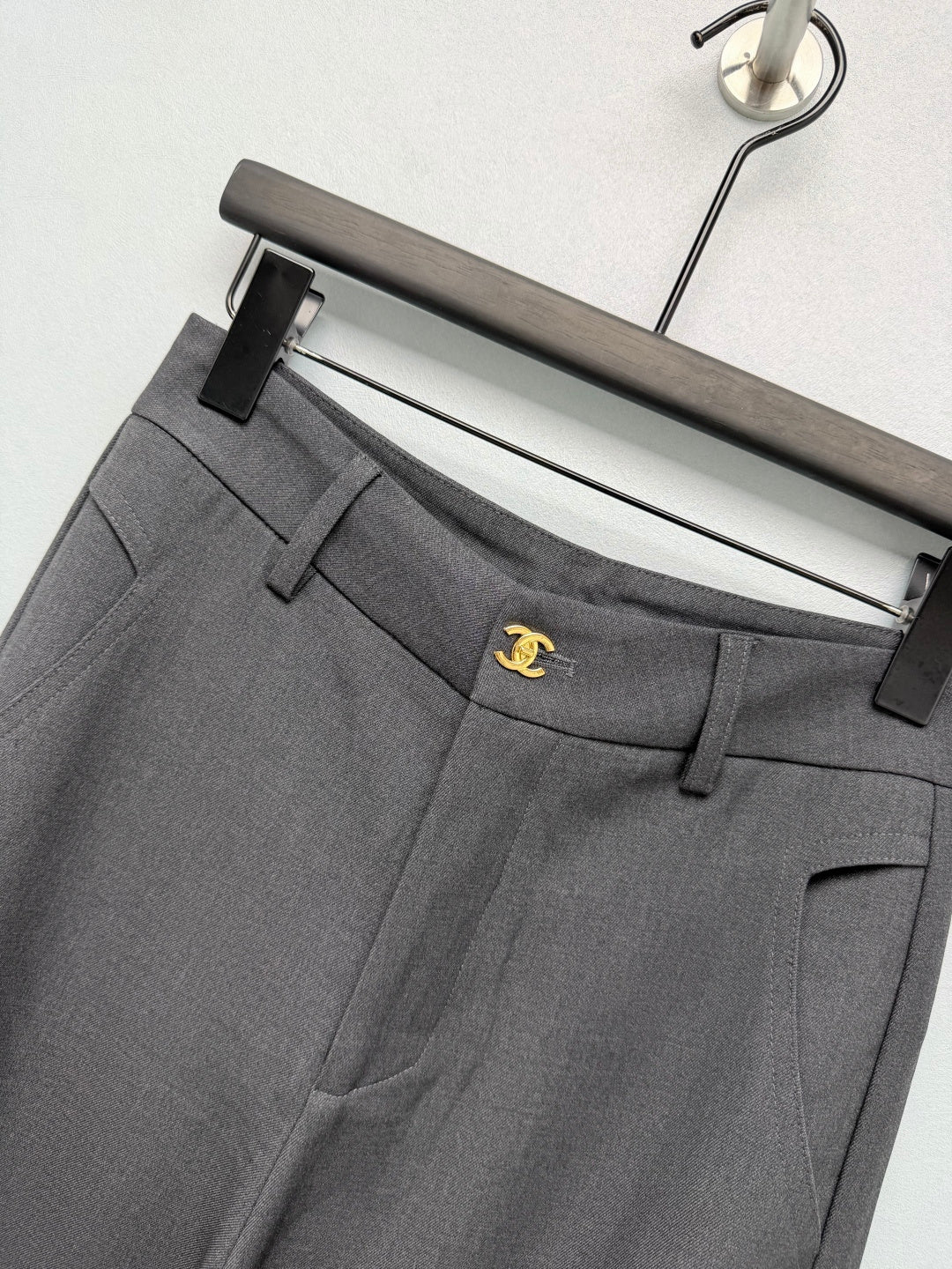CC 26s High-Waisted Wide-Leg Pants Grey Polyester 425196