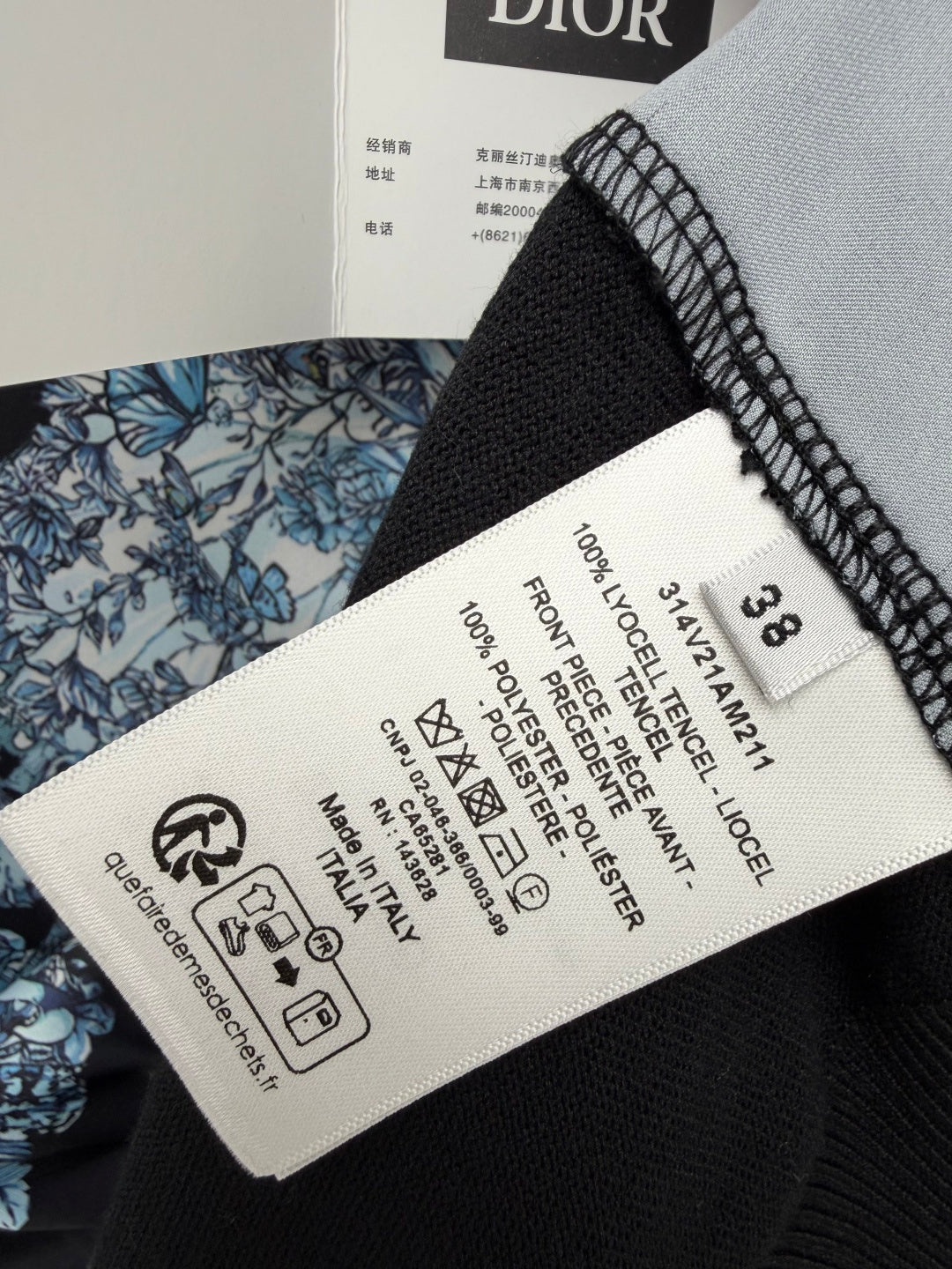 CD 26s Butterfly Floral Patchwork Cardigan Blue Black Polyester 425175