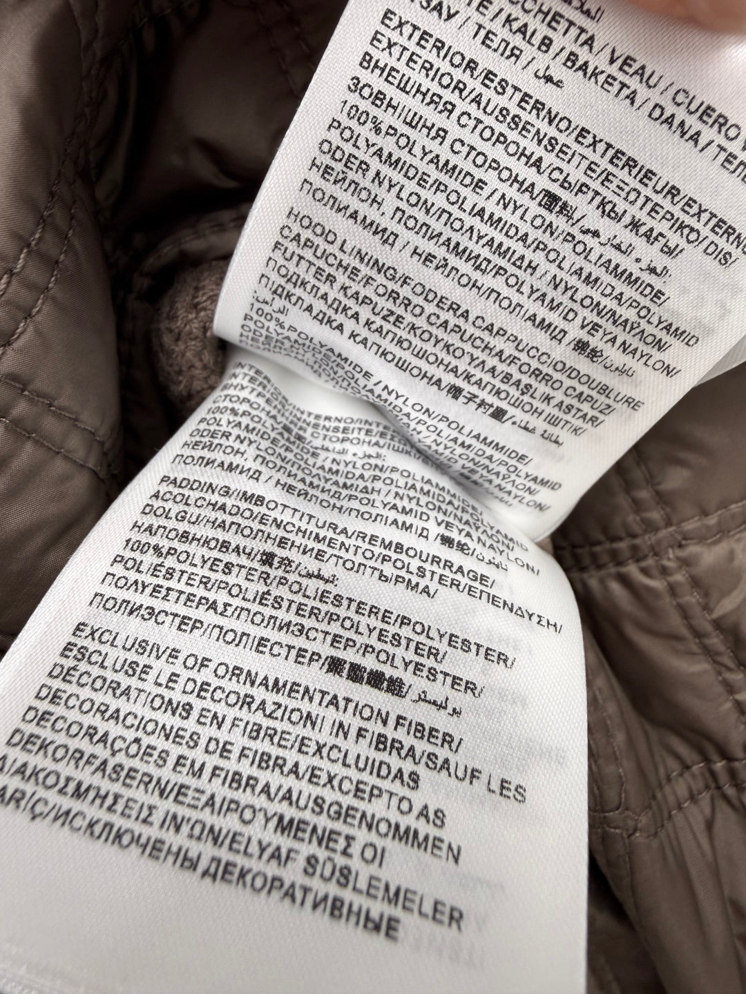 Moncler 26s Padded Coat with Classic Check Quilting Taupe 425138