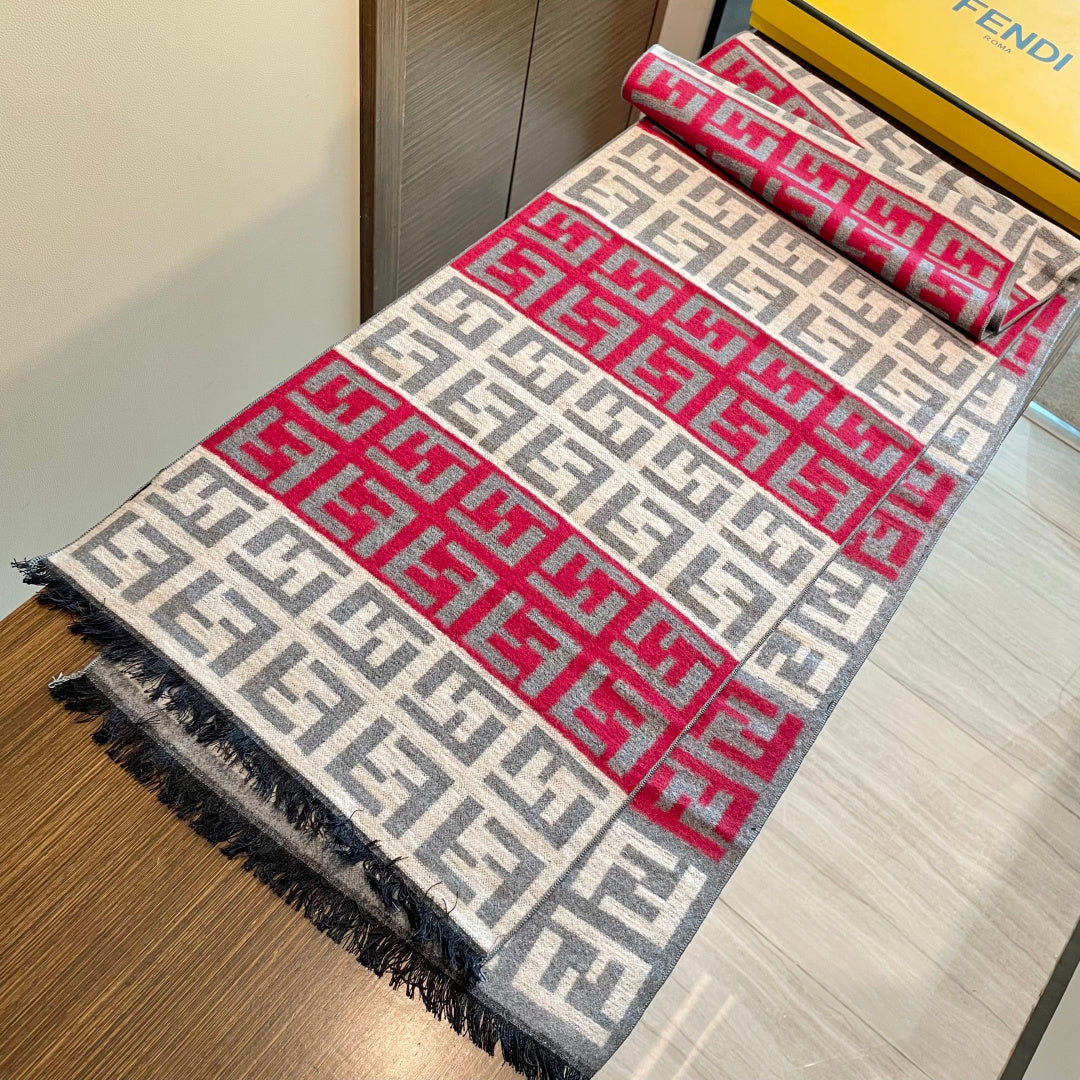 FF Scarf 75*180cm Grey Hot Pink Blend 168157