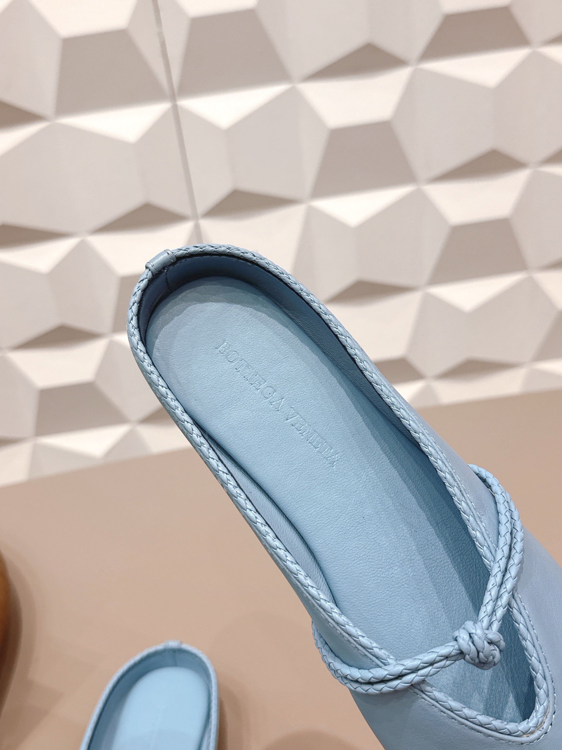 BV Rosa Mary-Jane Ballerina Light Blue Lambskin 613307