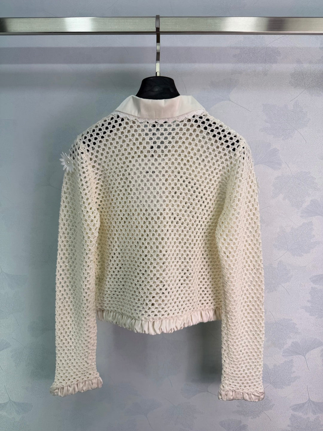 CC 26s Crochet Knit Cardigan Cream Wool 413369