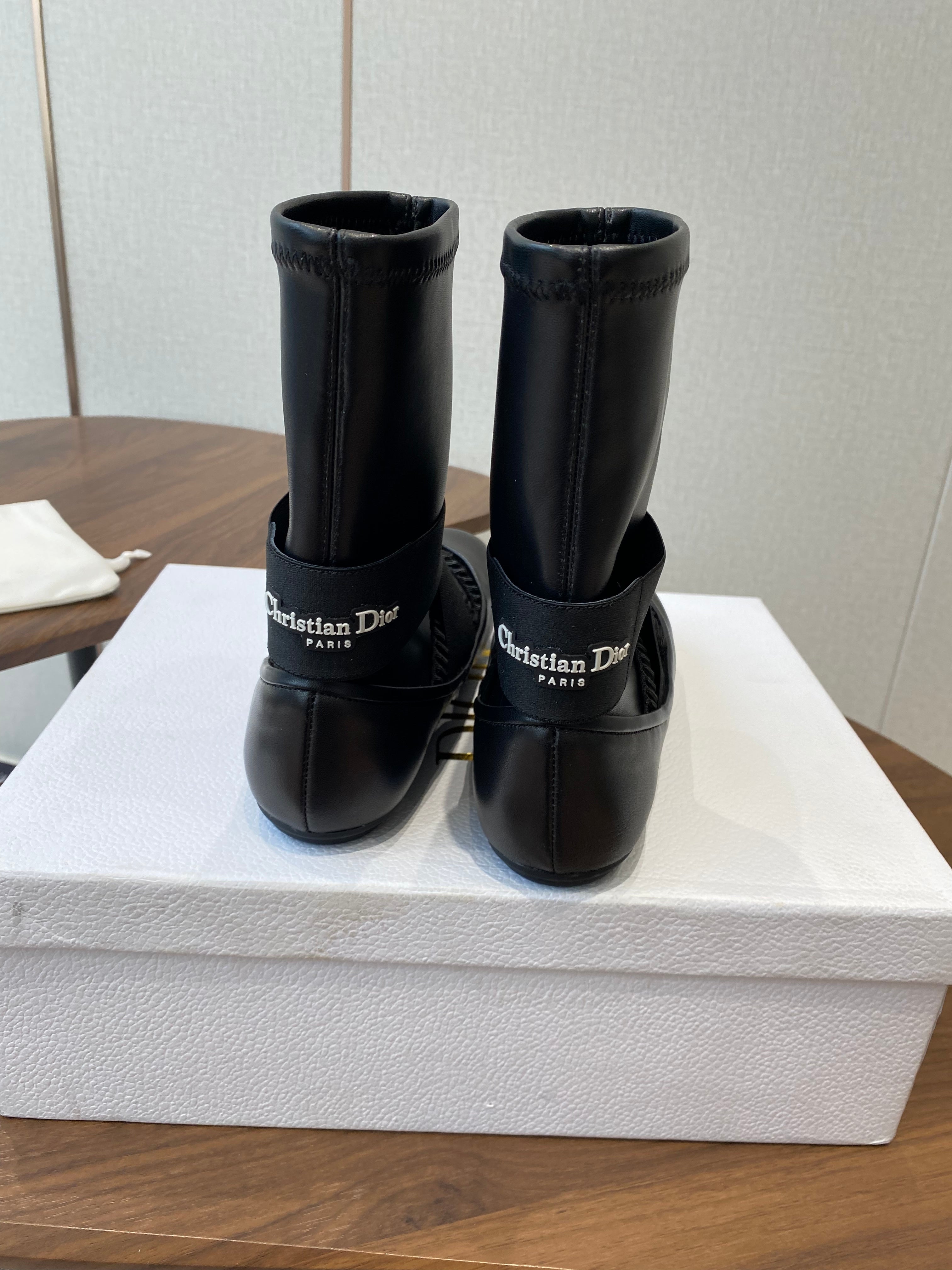 CD Ballet Stretch Boots Black Sheepskin 431503