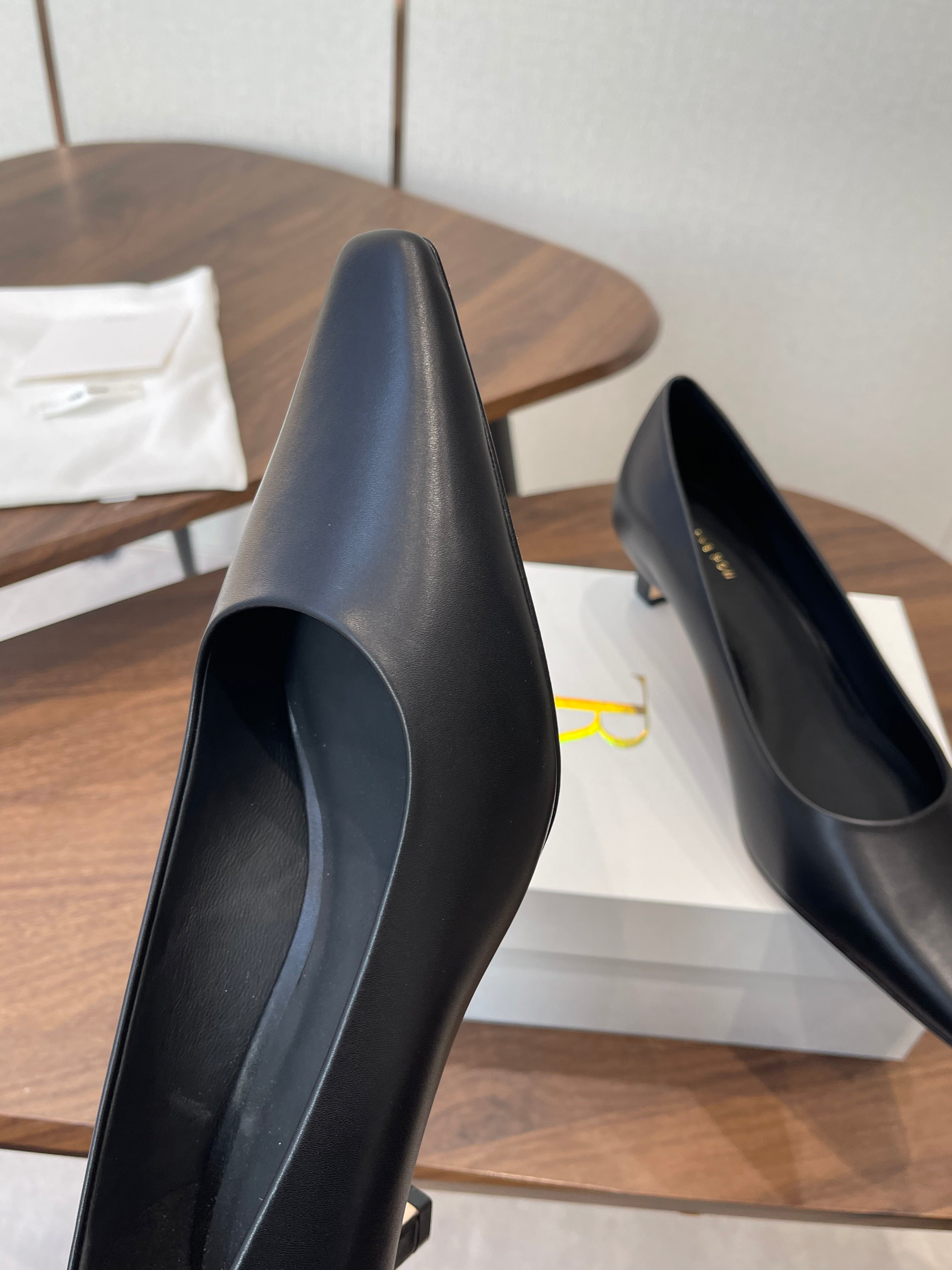 The Row Carla 45 Slingback Black Leather 633753