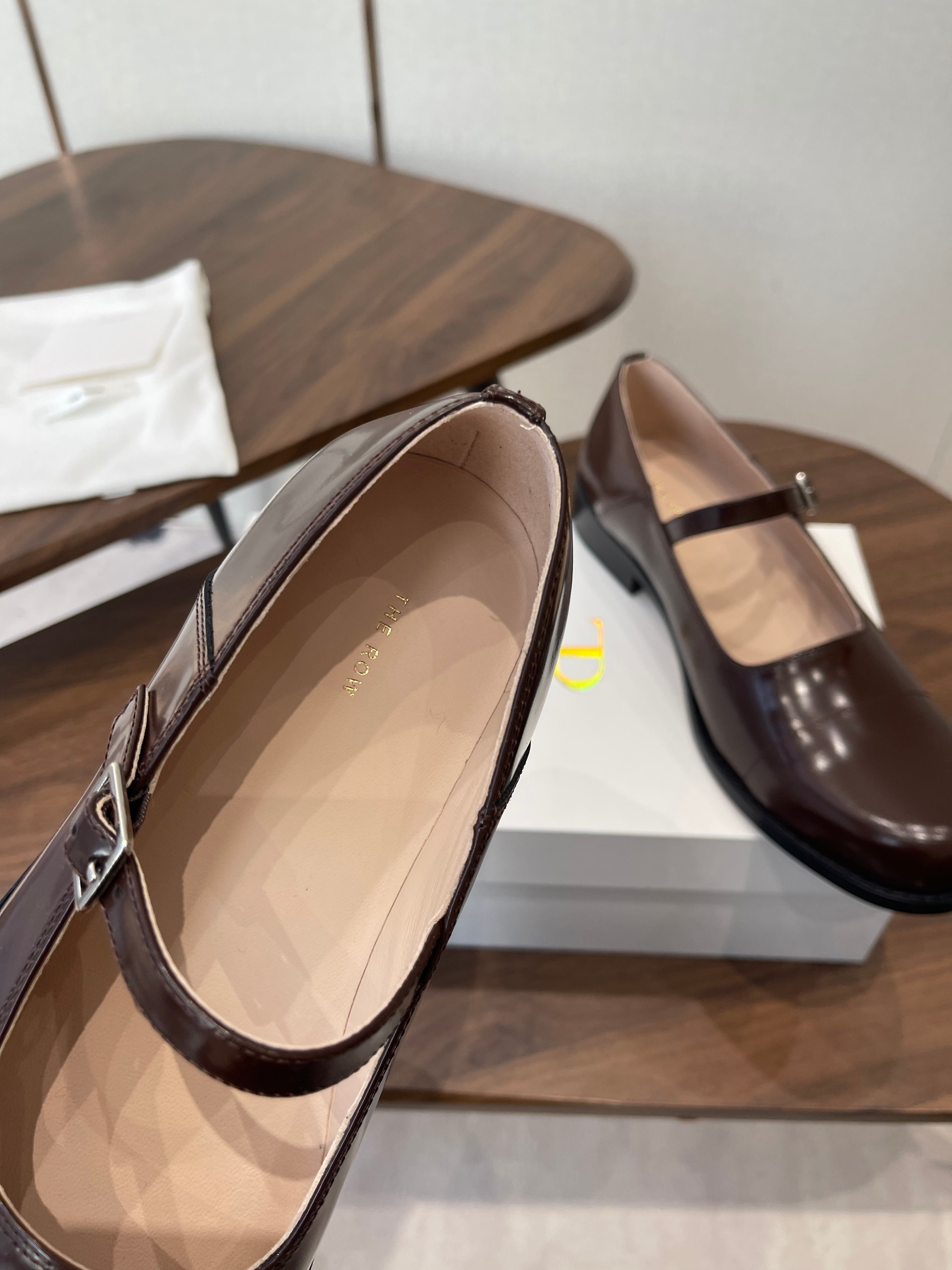 The Row Kai Mary Jane Brown Patent Leather 633754