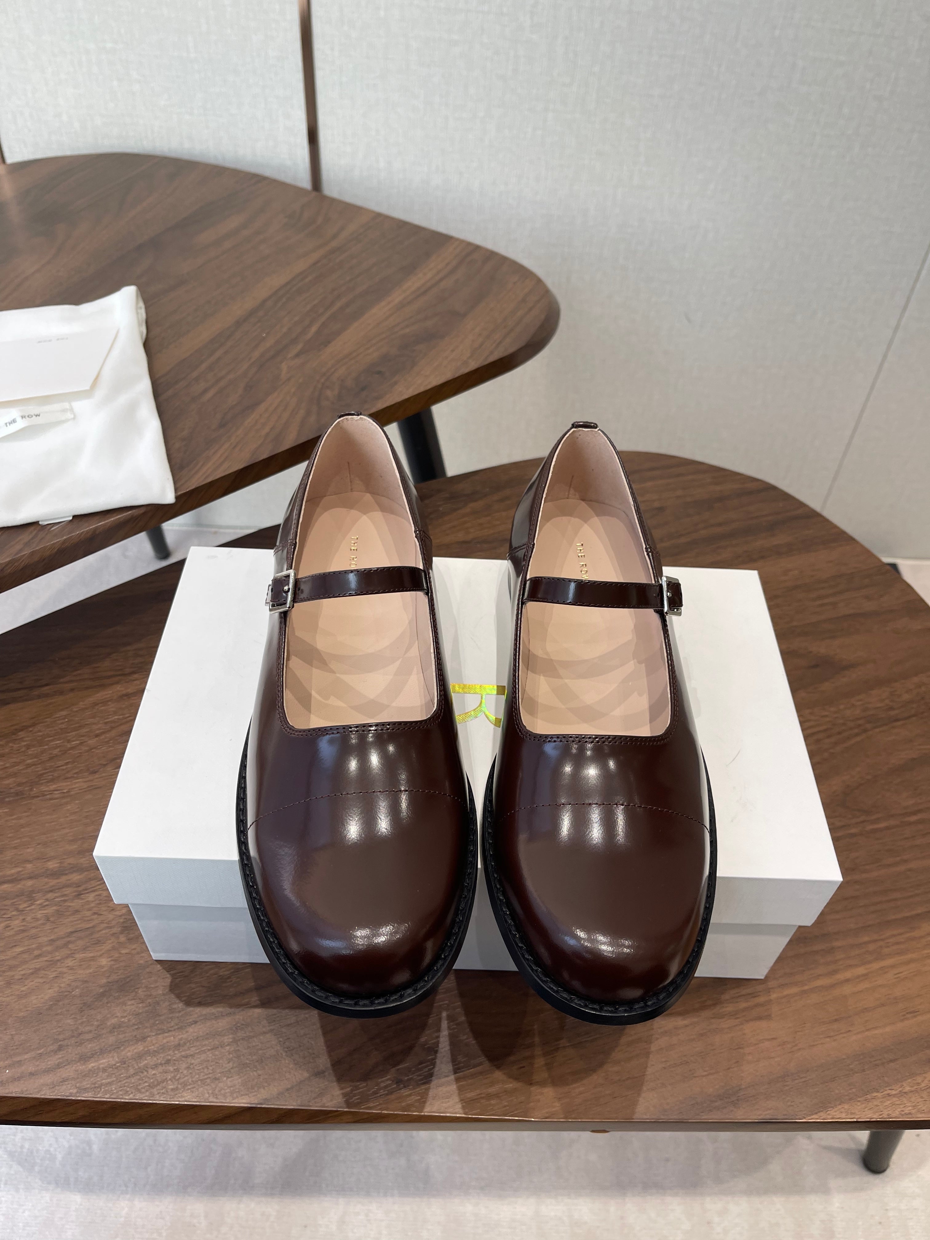 The Row Kai Mary Jane Brown Patent Leather 633754