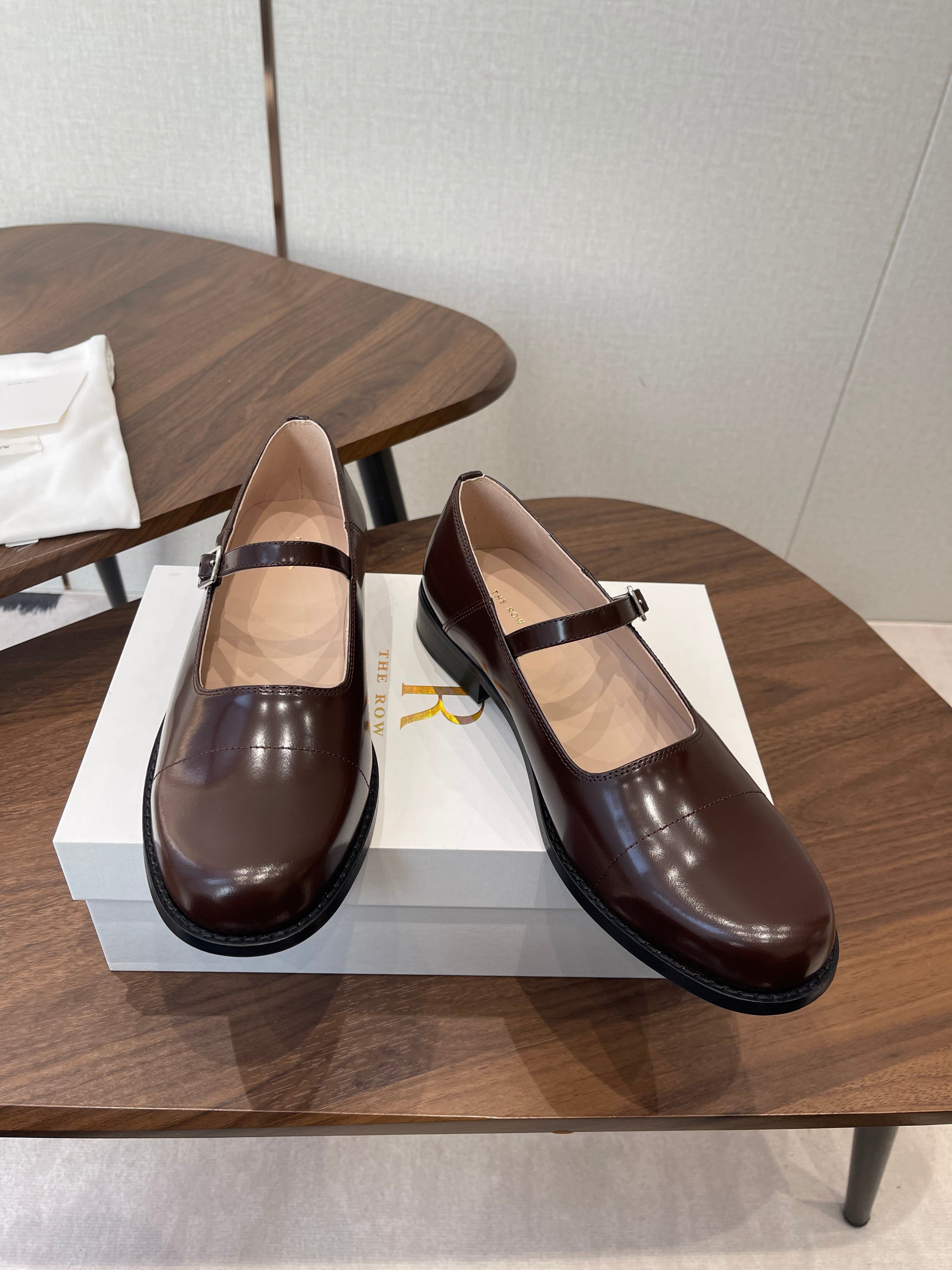 The Row Kai Mary Jane Brown Patent Leather 633754
