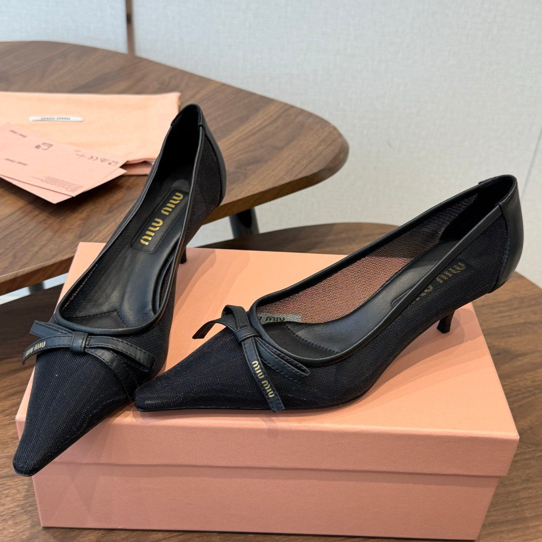 Miu 26s Pump 5.5cm Black Canvas 887656