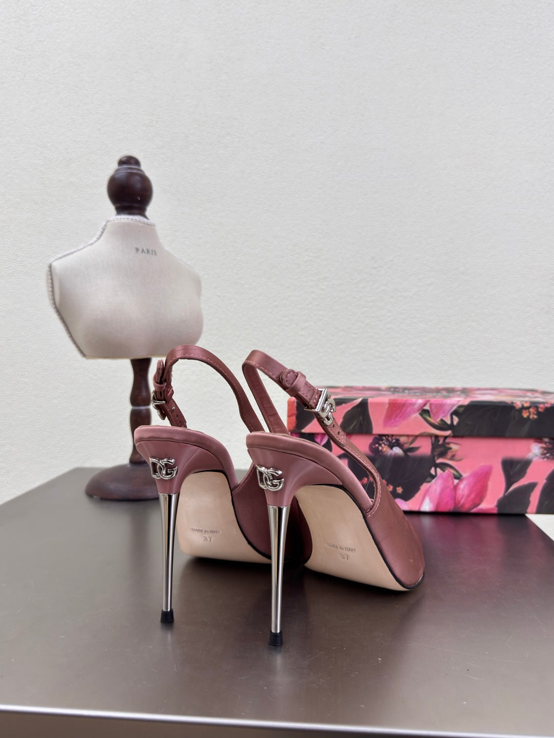 DC Slingback Pumps Pink Silk & Sheepskin 343142