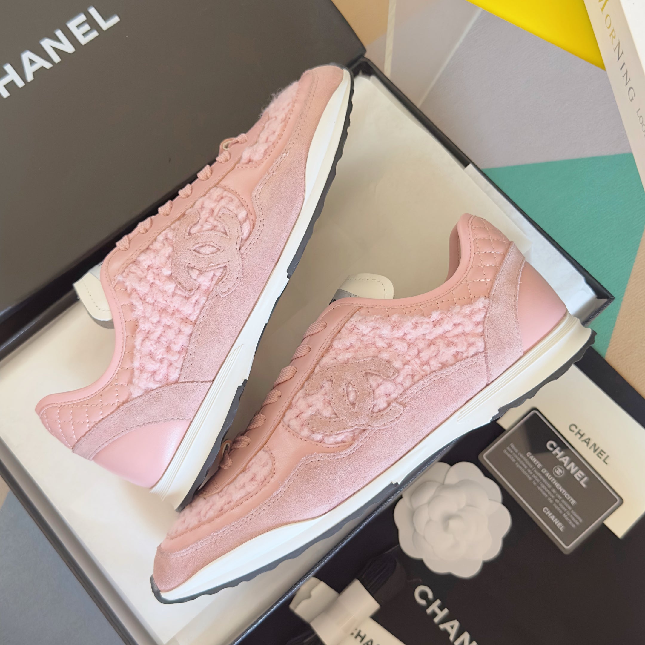 CC 25K British Baseball Shoes Light Pink Woven Cowhide 459736