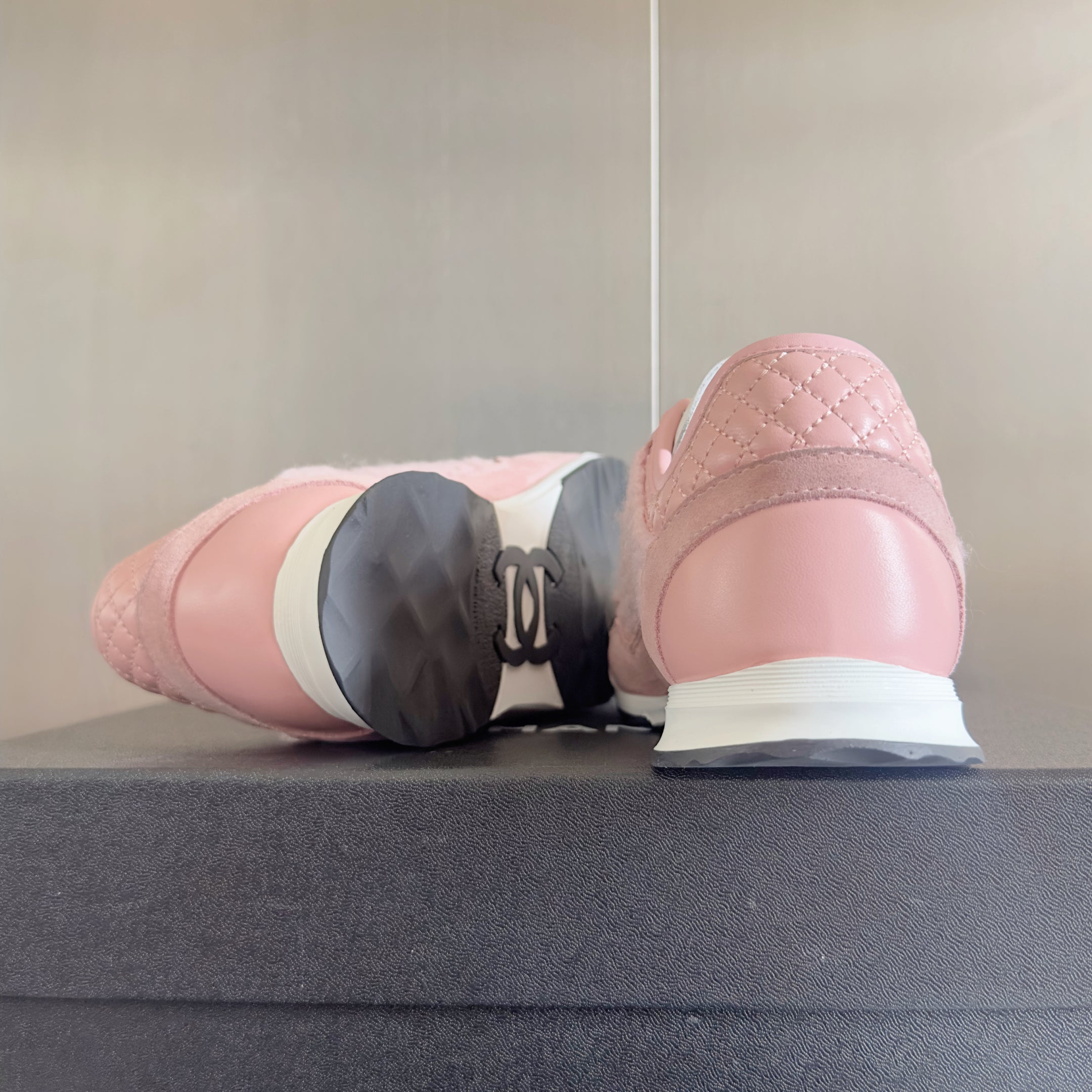 CC 25K British Baseball Shoes Light Pink Woven Cowhide 459736