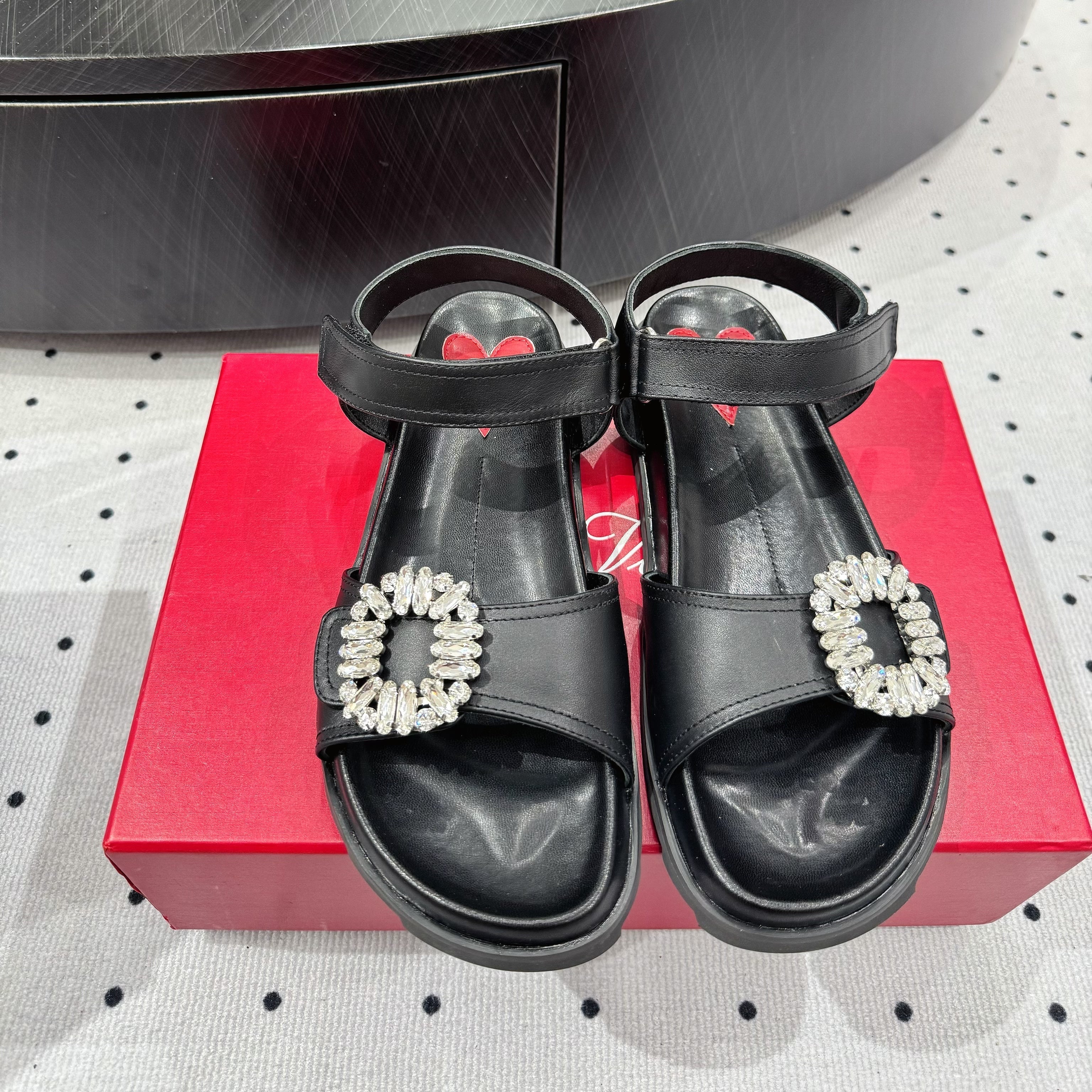 Viv 25 PlatForm Sandals Black Sheepskin 295960