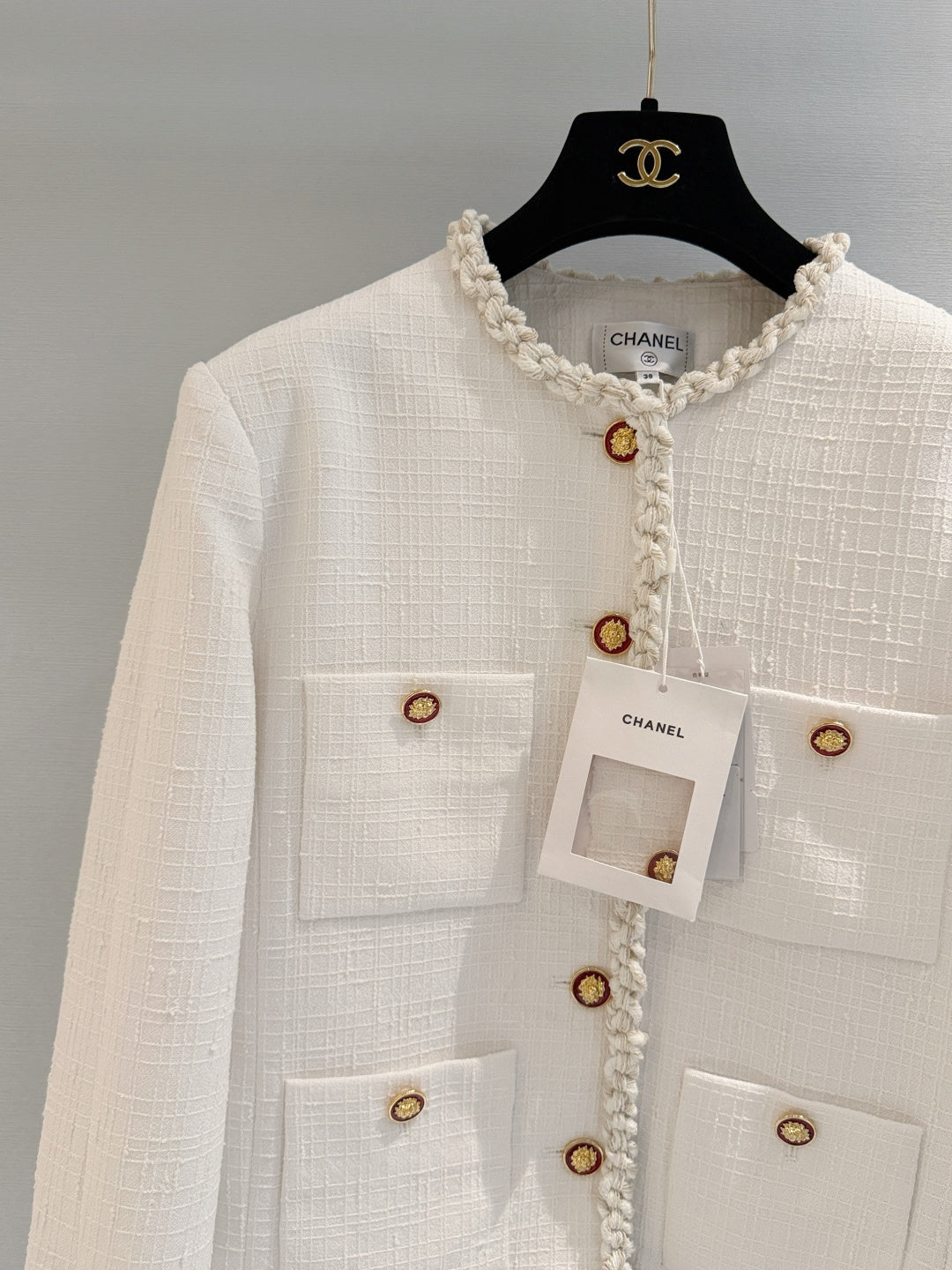 Chanel 26s Round Neck Tweed Jacket 1594