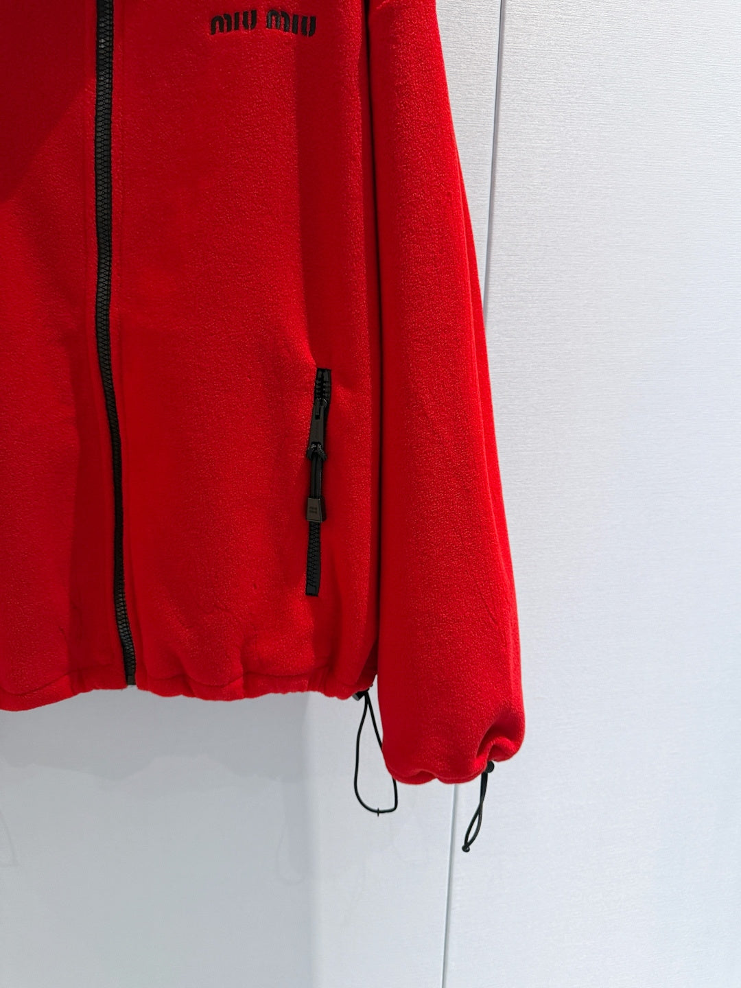 Miu 26s Stand-Collar Coat Red Cotton 418749