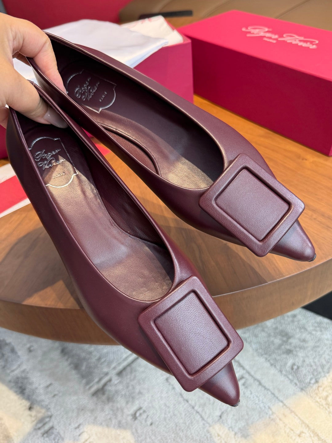 RV 26s The City Ballerinas 1.5cm Burgundy Leather 103516