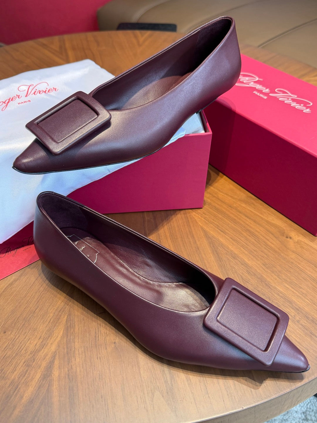 RV 26s The City Ballerinas 1.5cm Burgundy Leather 103516