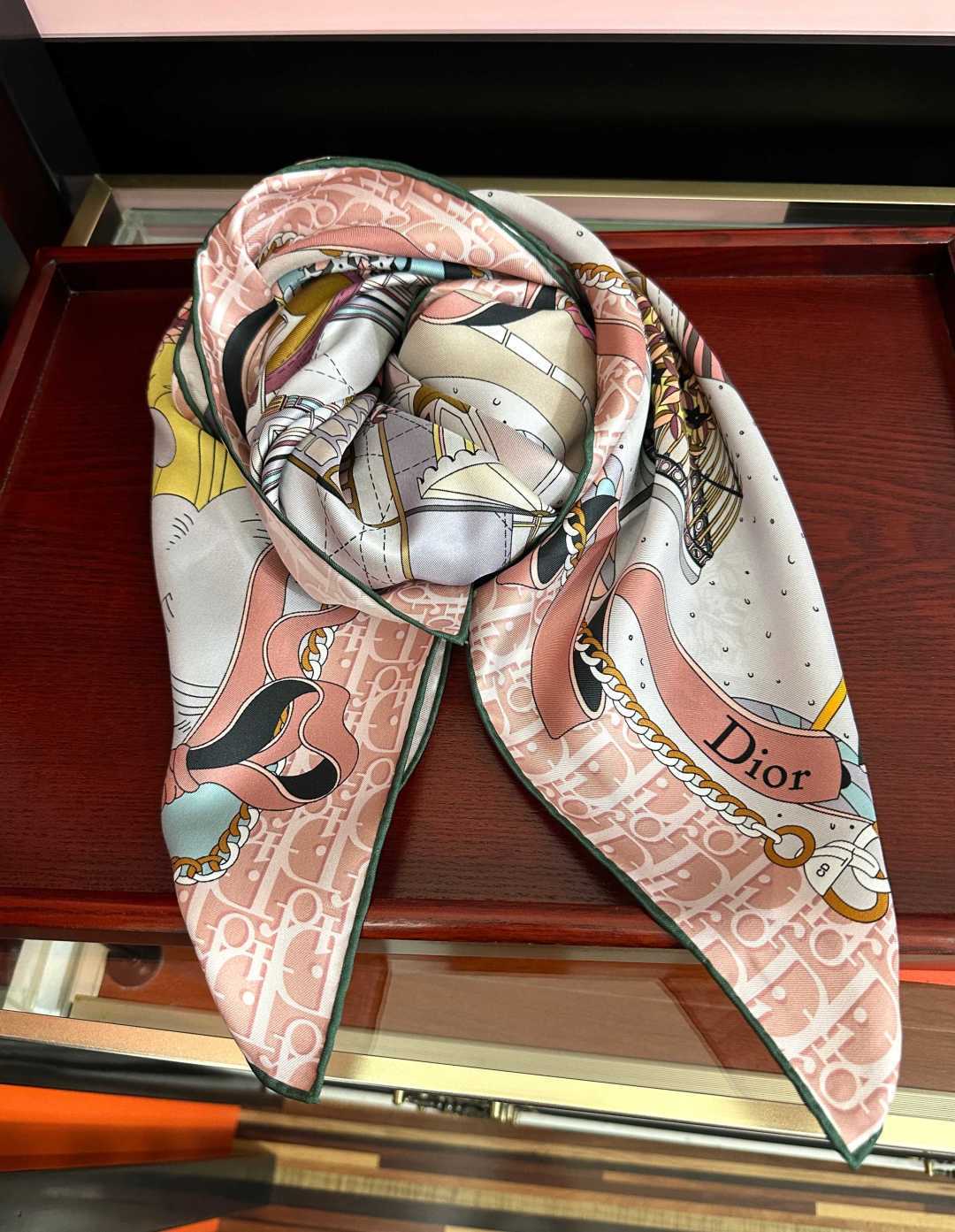 CD Scarf 90x90 Colorful Twill Silk 461768