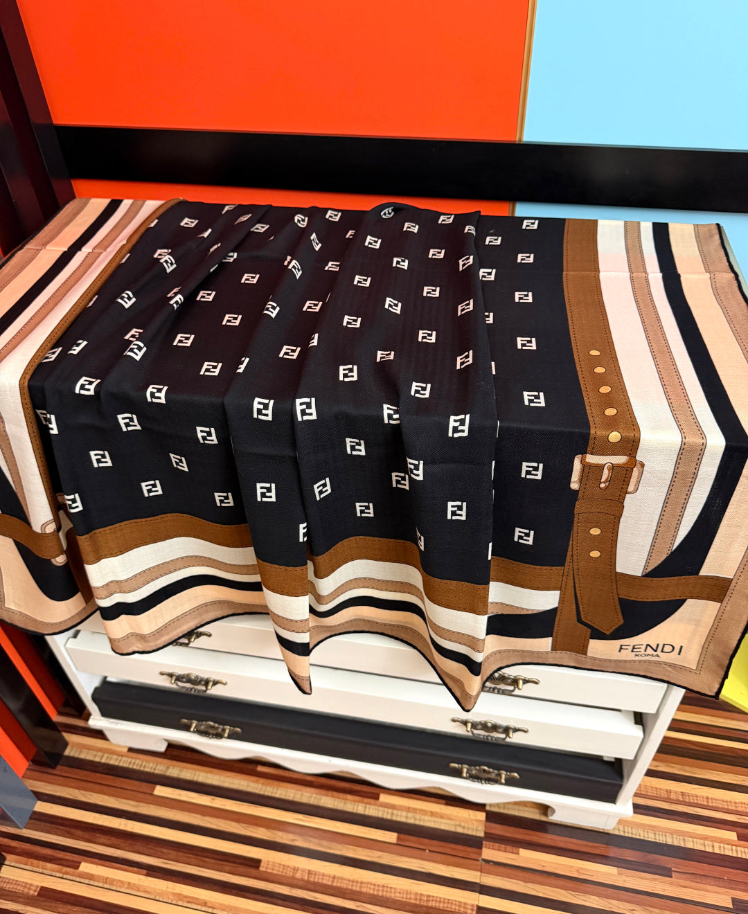 Fendi 26s Scarf 140 In Cashmere And Silk 446708