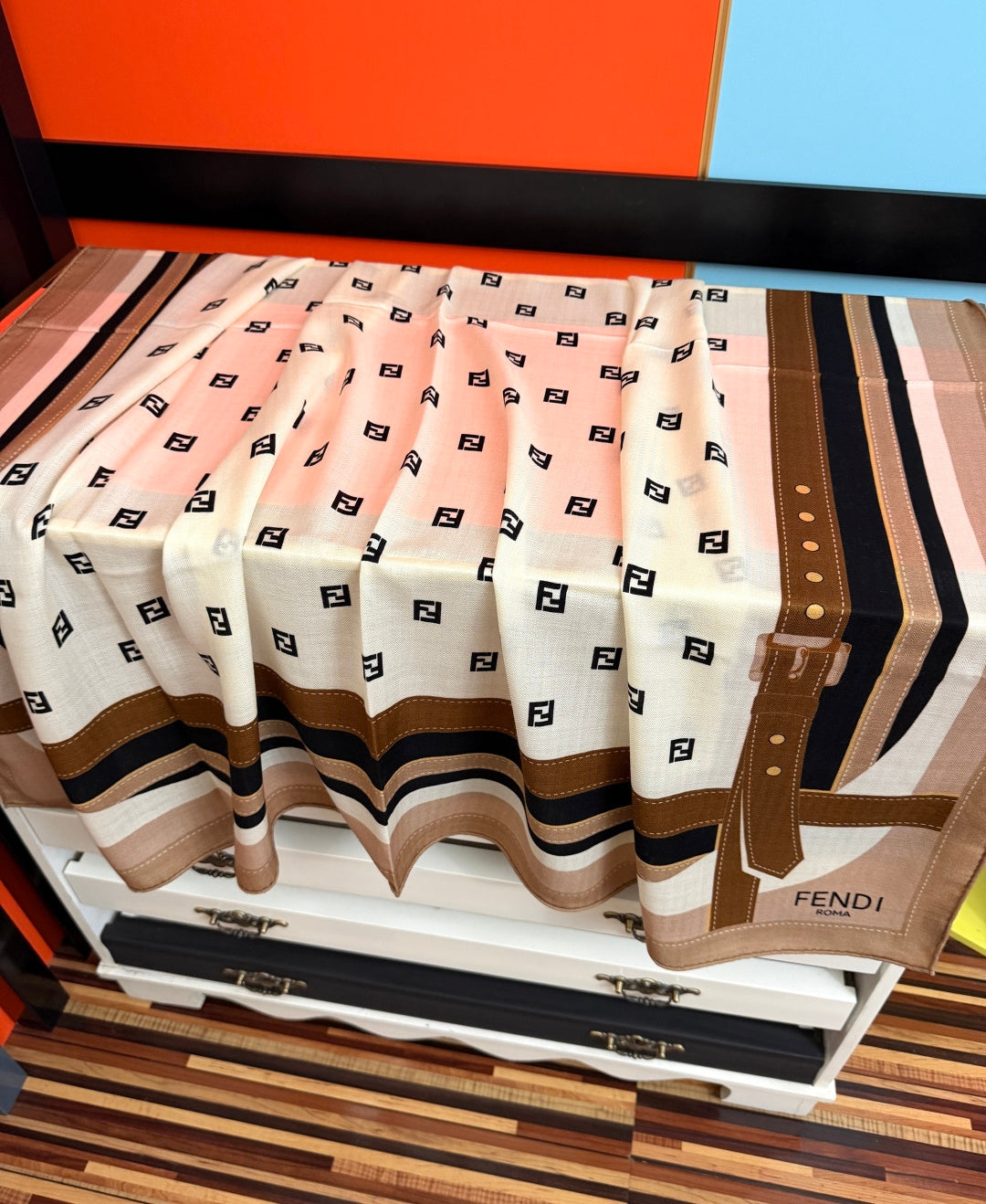 Fendi 26s Scarf 140 In Cashmere And Silk 446709