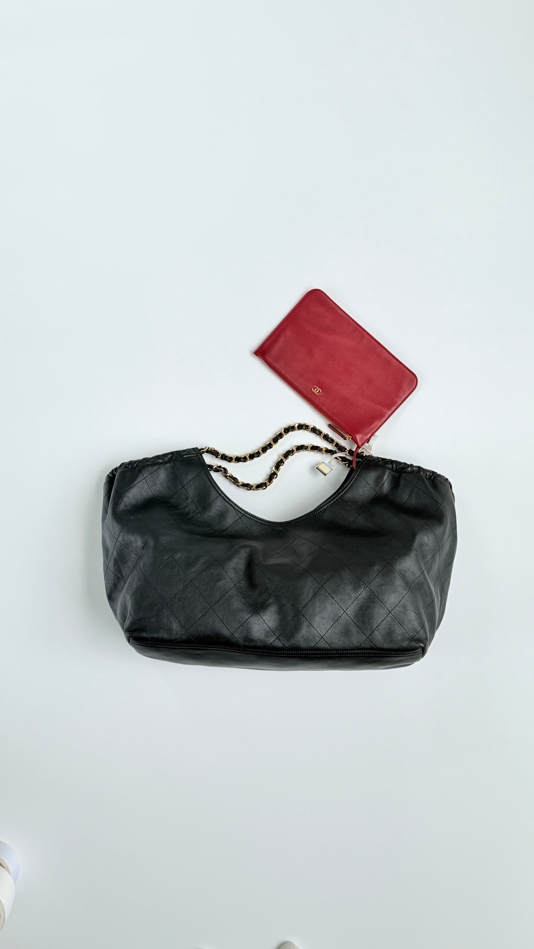 CC 26s Cabas Hobo Black Calfskin