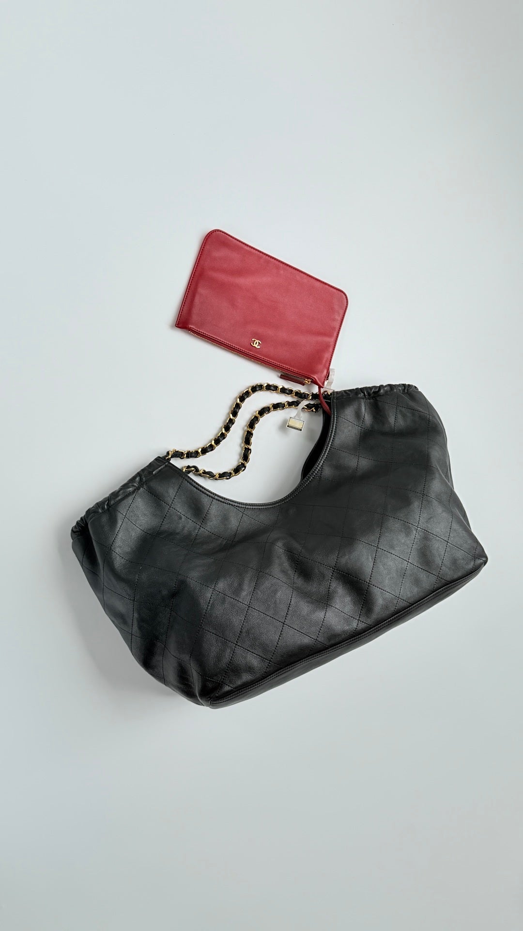 CC 26s Cabas Hobo Black Calfskin