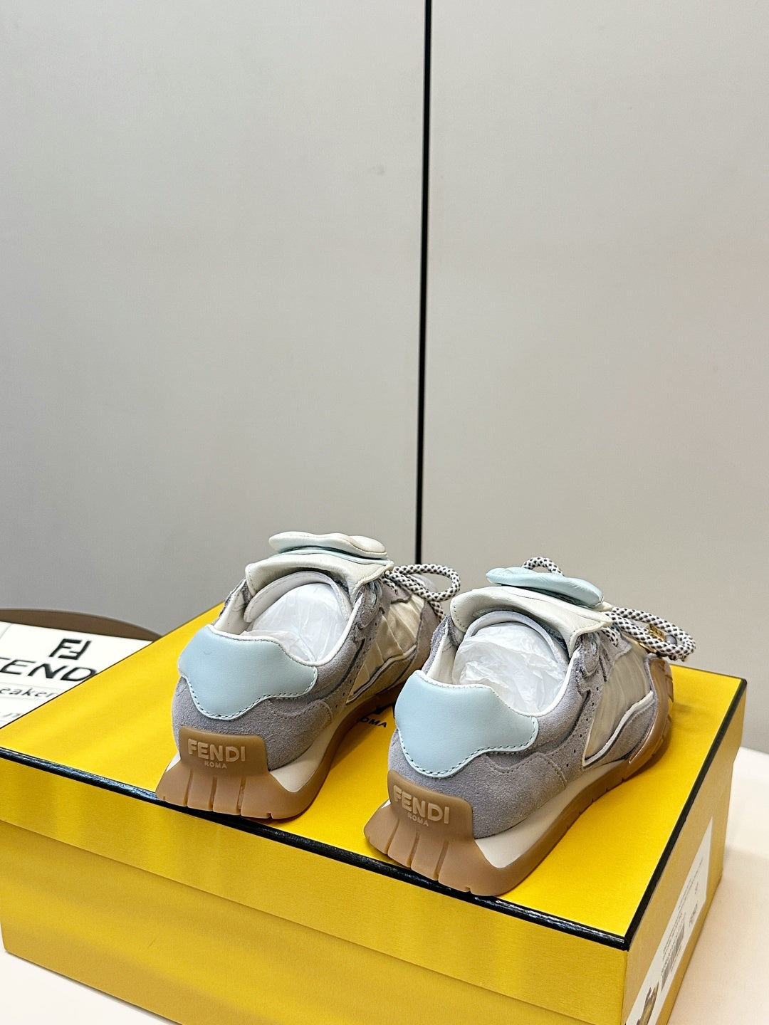Fendi Wave Pulse Light Grey Fabric Suede 862618
