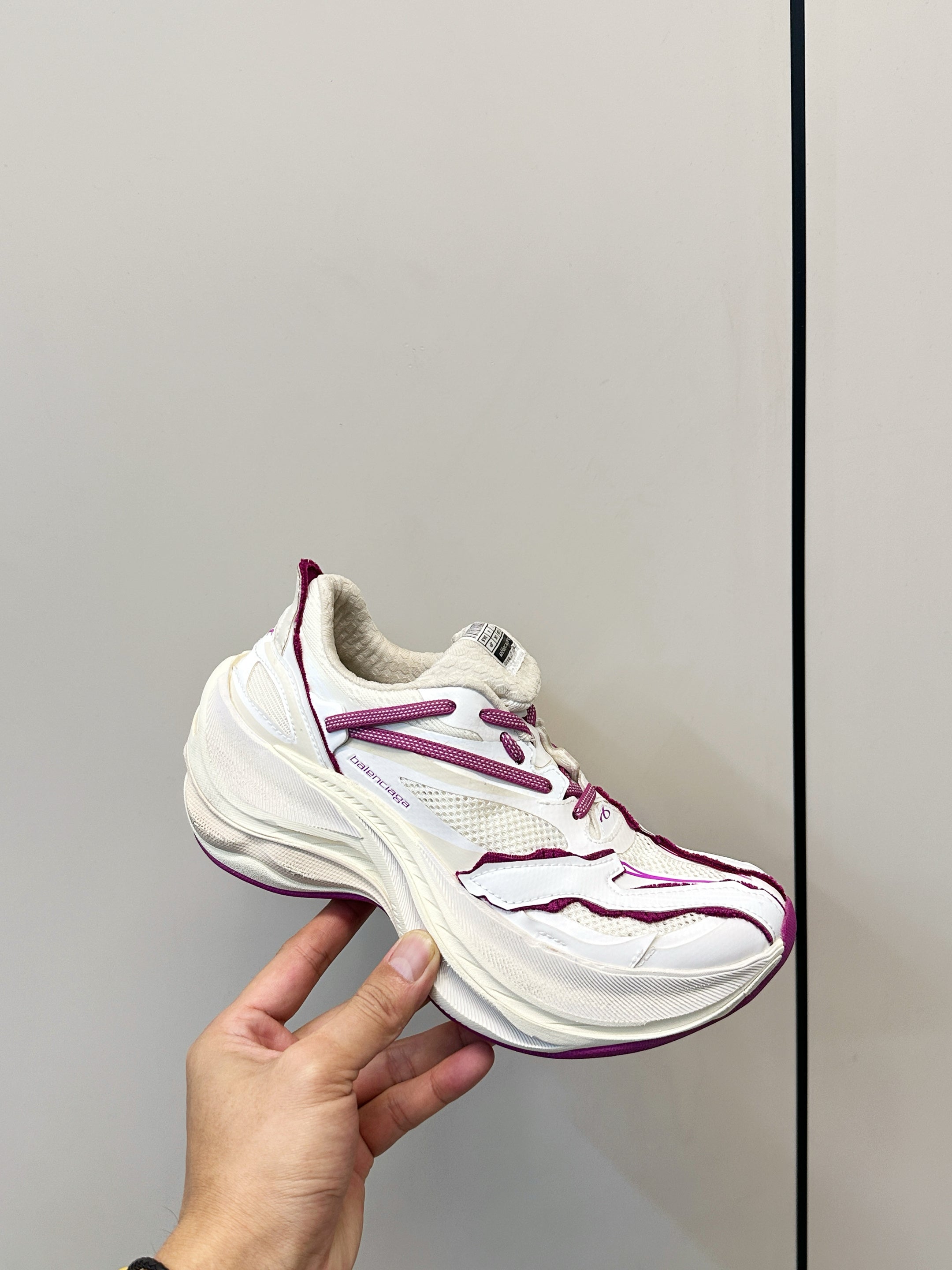 Balenciaga Jet Sneaker Cream Purple TPU Mesh 986303