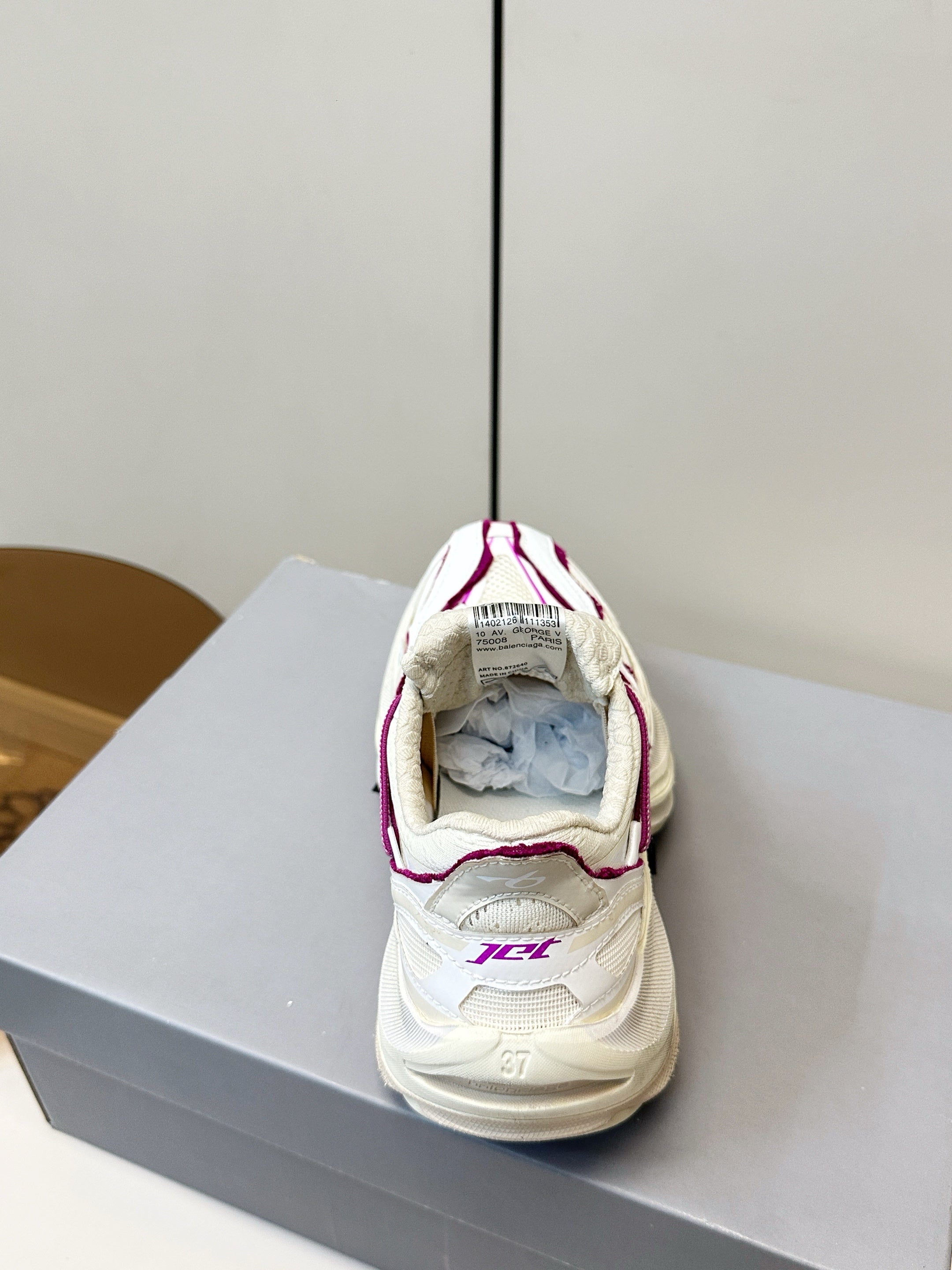 Balenciaga Jet Sneaker Cream Purple TPU Mesh 986303