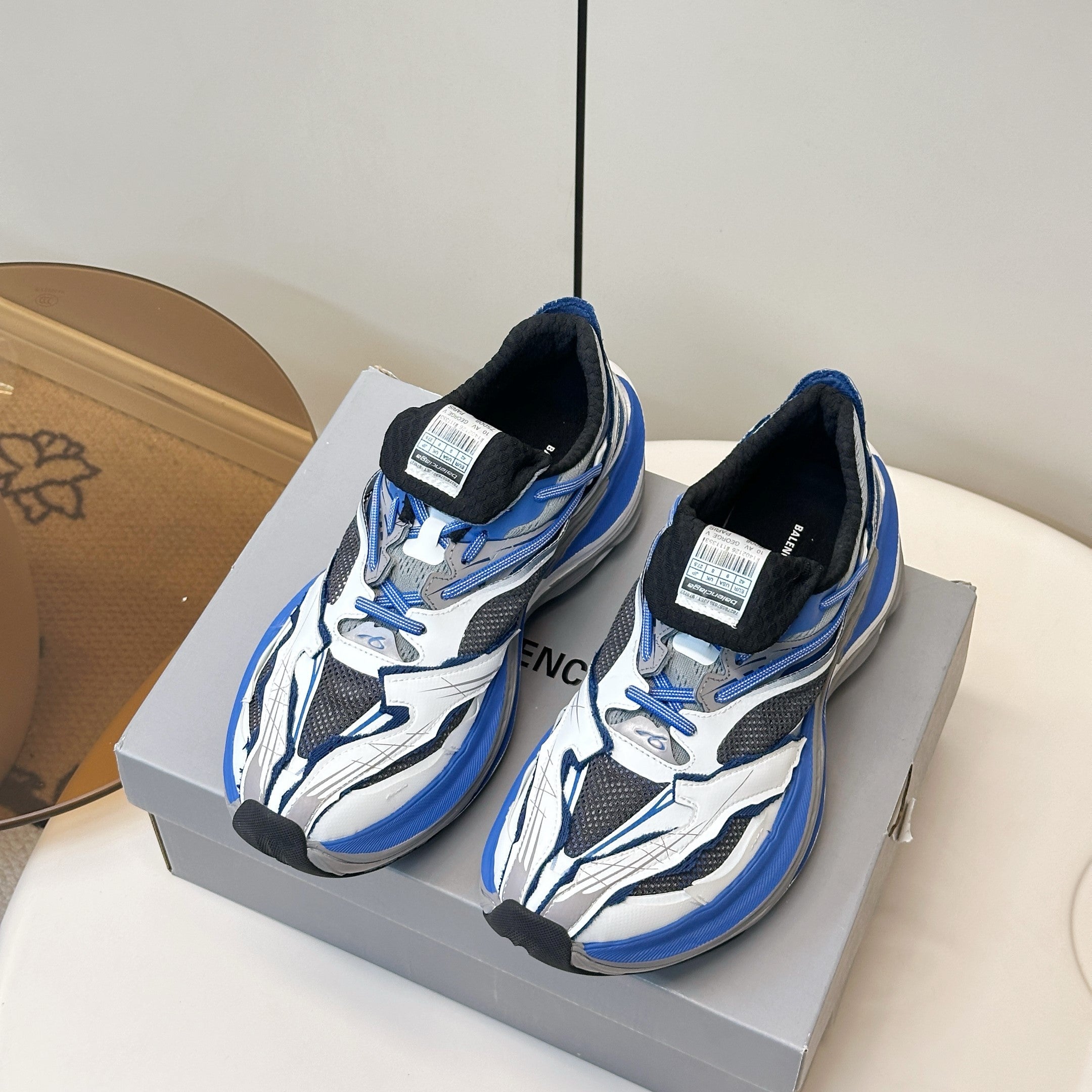Balenciaga Jet Sneaker Cream Blue TPU Mesh 986304