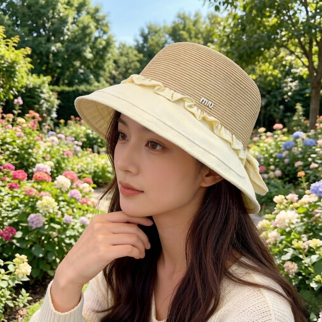 Miu 26s Straw Hat Cotton 391260