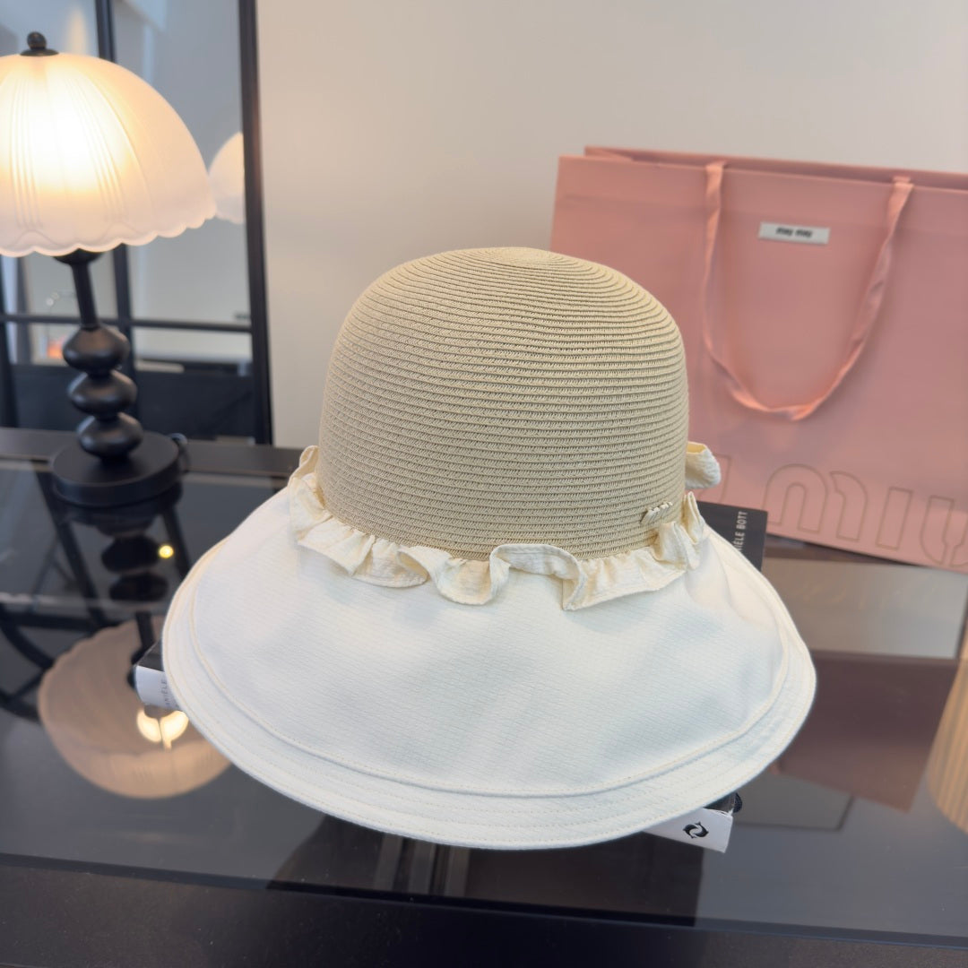 Miu 26s Straw Hat Cotton 391262