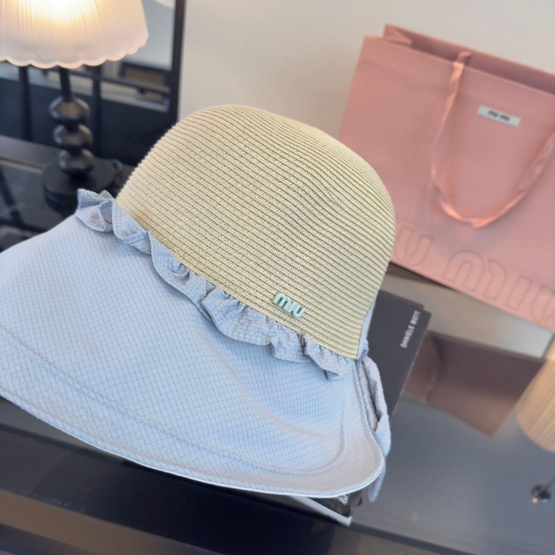 Miu 26s Straw Hat Cotton 391261
