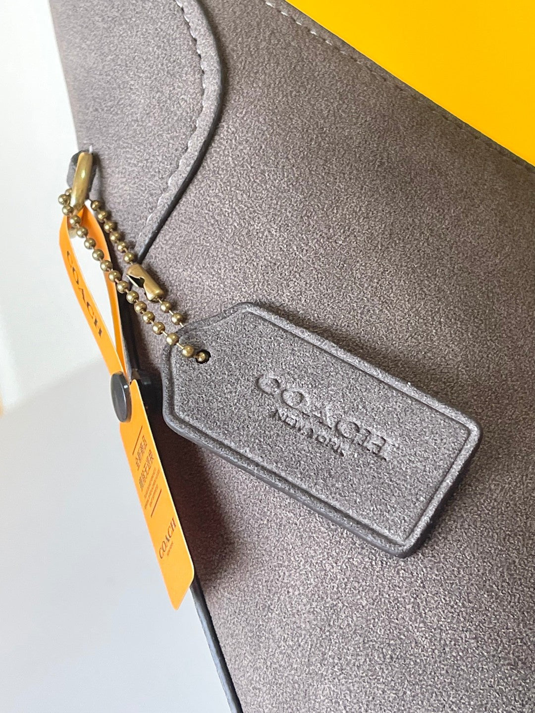 Coach Brooklyn Shoulder Bag 34cm Taupe Suede