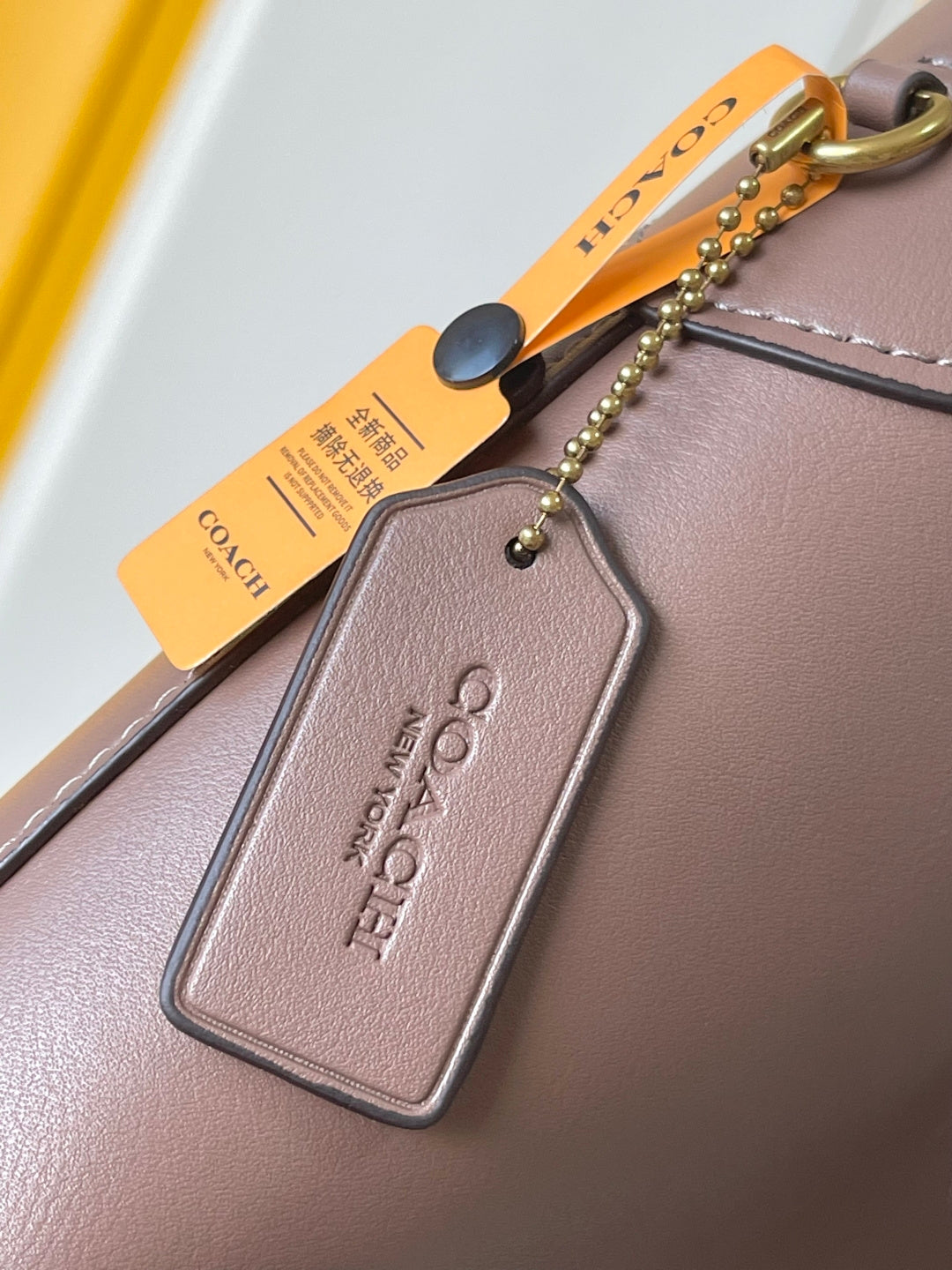 Coach Brooklyn Shoulder Bag 39cm Light Brown Calfskin