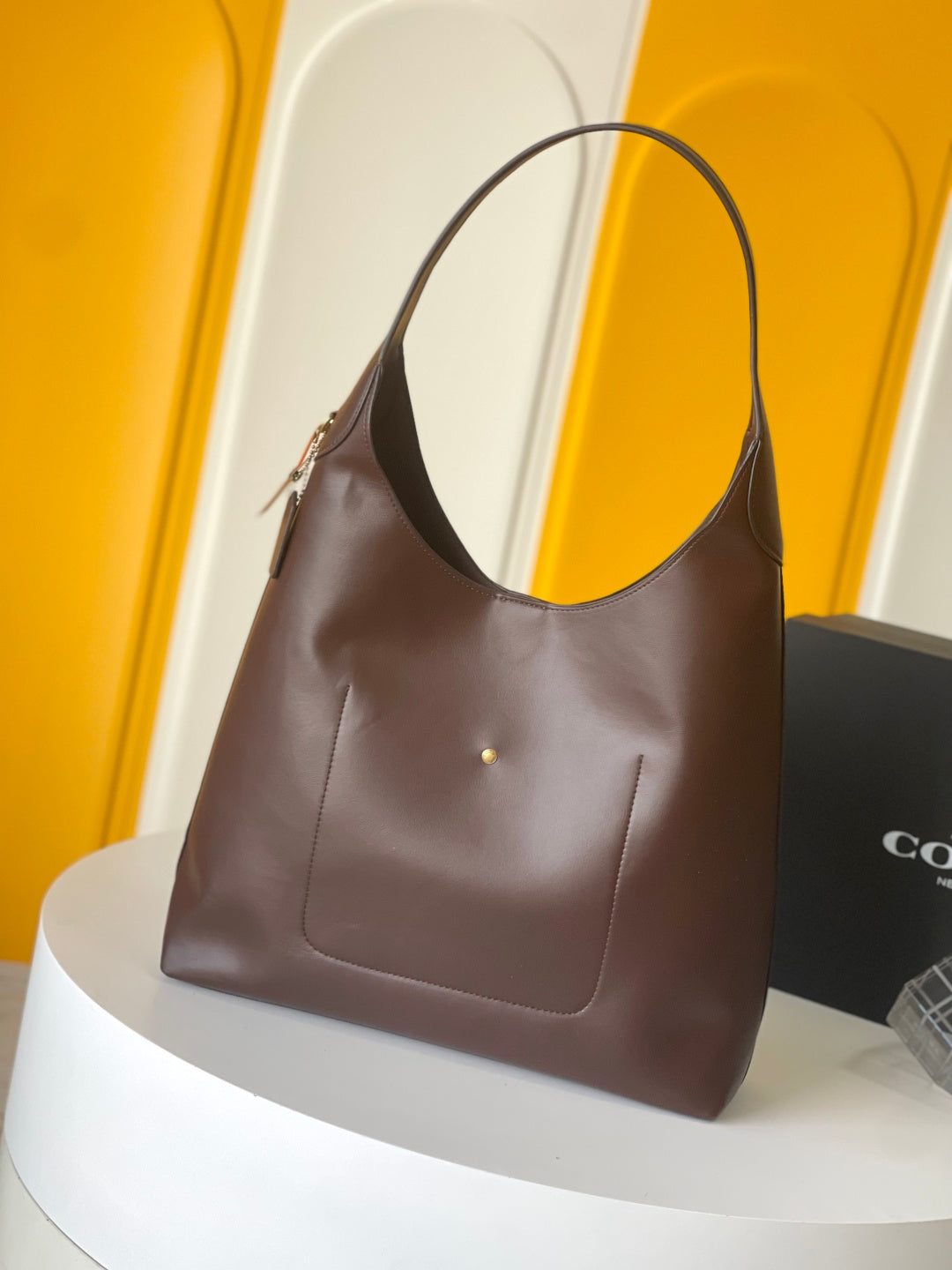 Coach Brooklyn Shoulder Bag 39cm Chocolate Calfskin