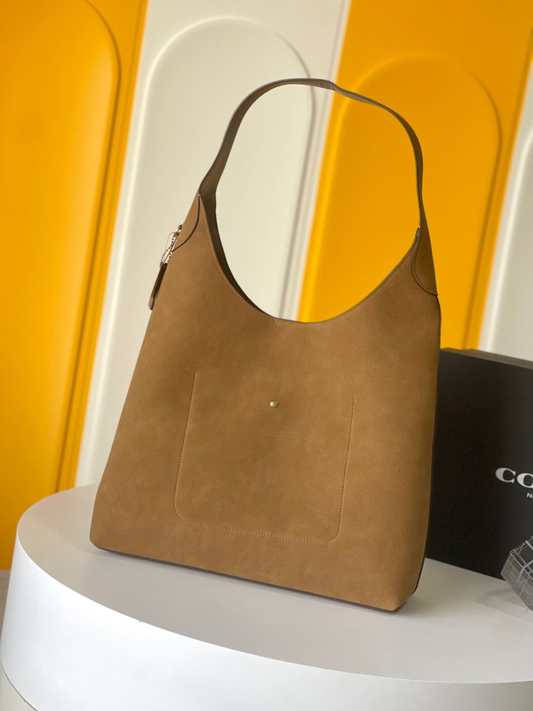 Coach Brooklyn Shoulder Bag 39cm Dark Khahi Suede